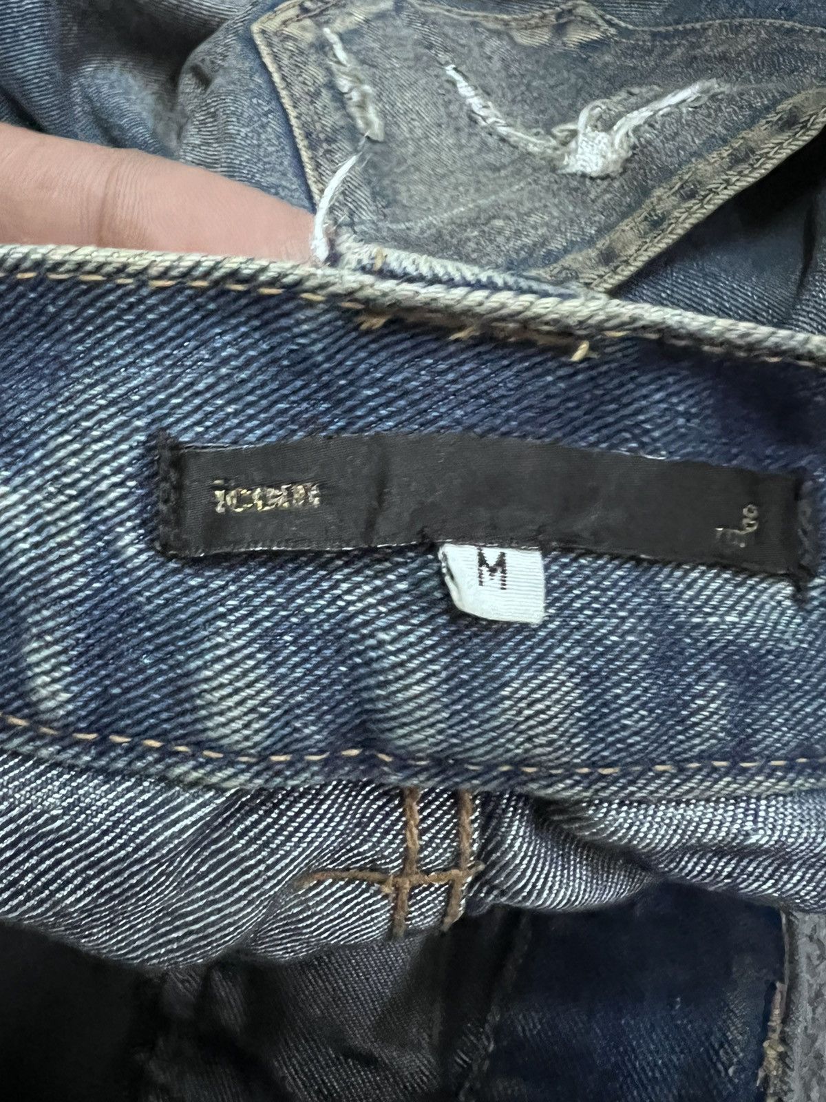 Japanese Brand × Vintage SICK💥DOUBLE WAIST EAT EYES STUDED DISTRESSED DENIM PANTS Size US 32 / EU 48 - 7 Thumbnail