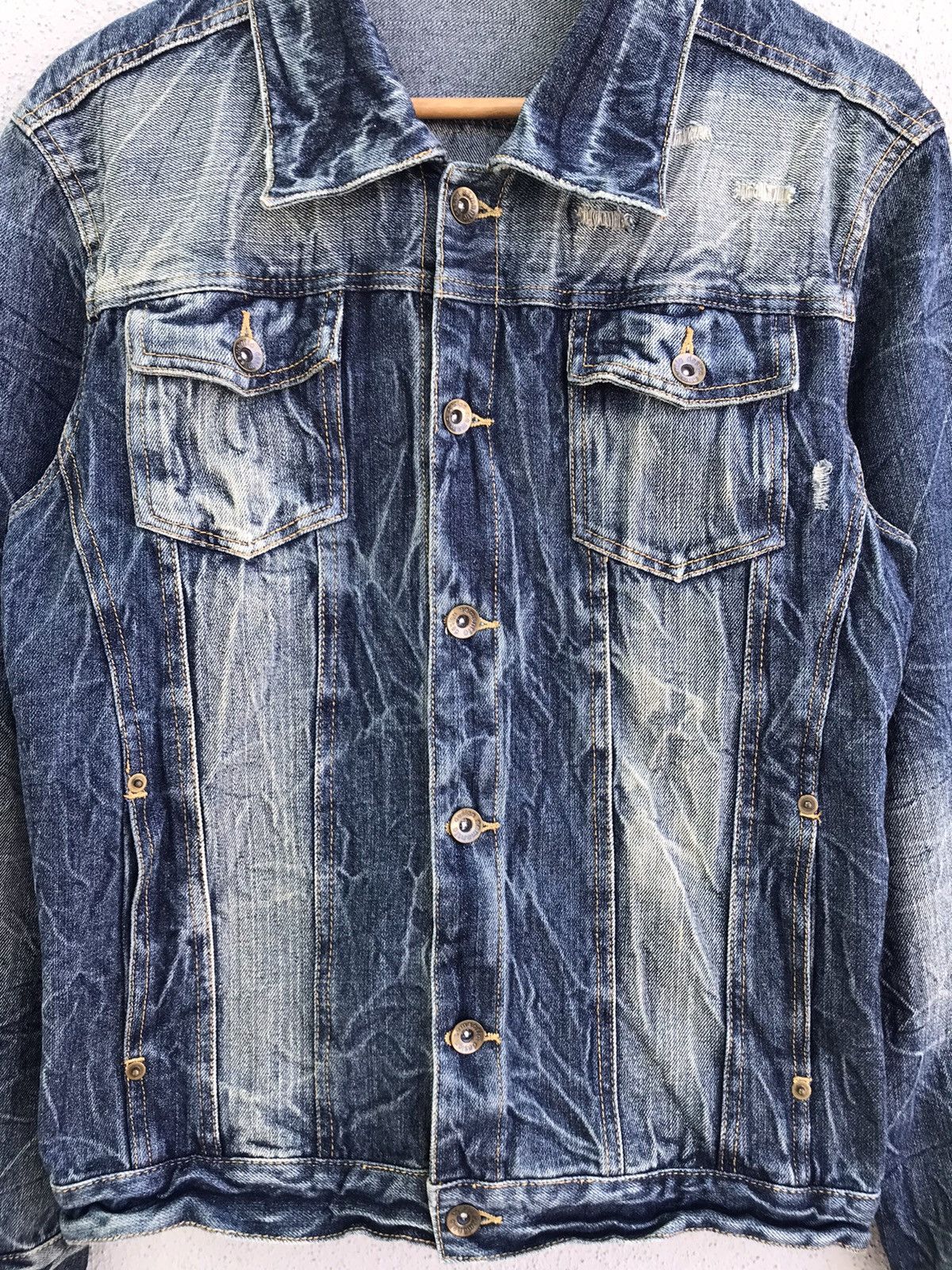 Japanese Brand Japanese Semantic Design Blue Stonewashed Denim Jacket Size US M / EU 48-50 / 2 - 2 Thumbnail