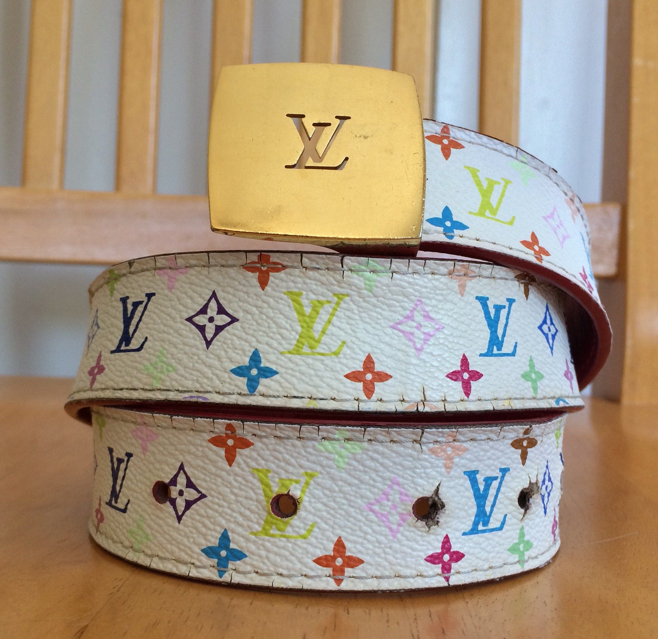 Louis Vuitton, Accessories, Louis Vuitton X Takashi Murakami Multicolor  Monogram Belt