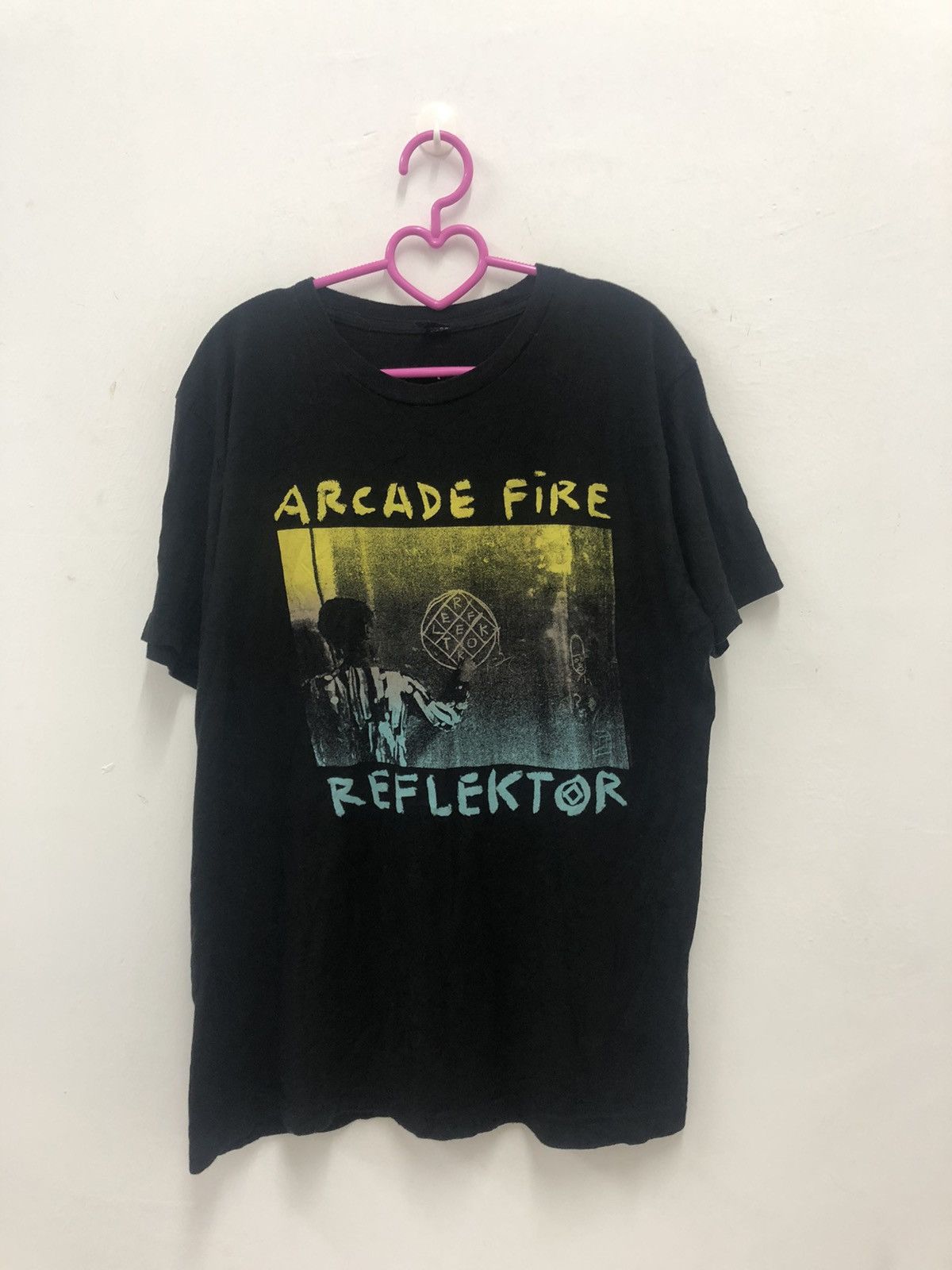 image of Band Tees x Rock T Shirt Arcade Fire Reflektor Shirt in Black, Men's (Size Medium)