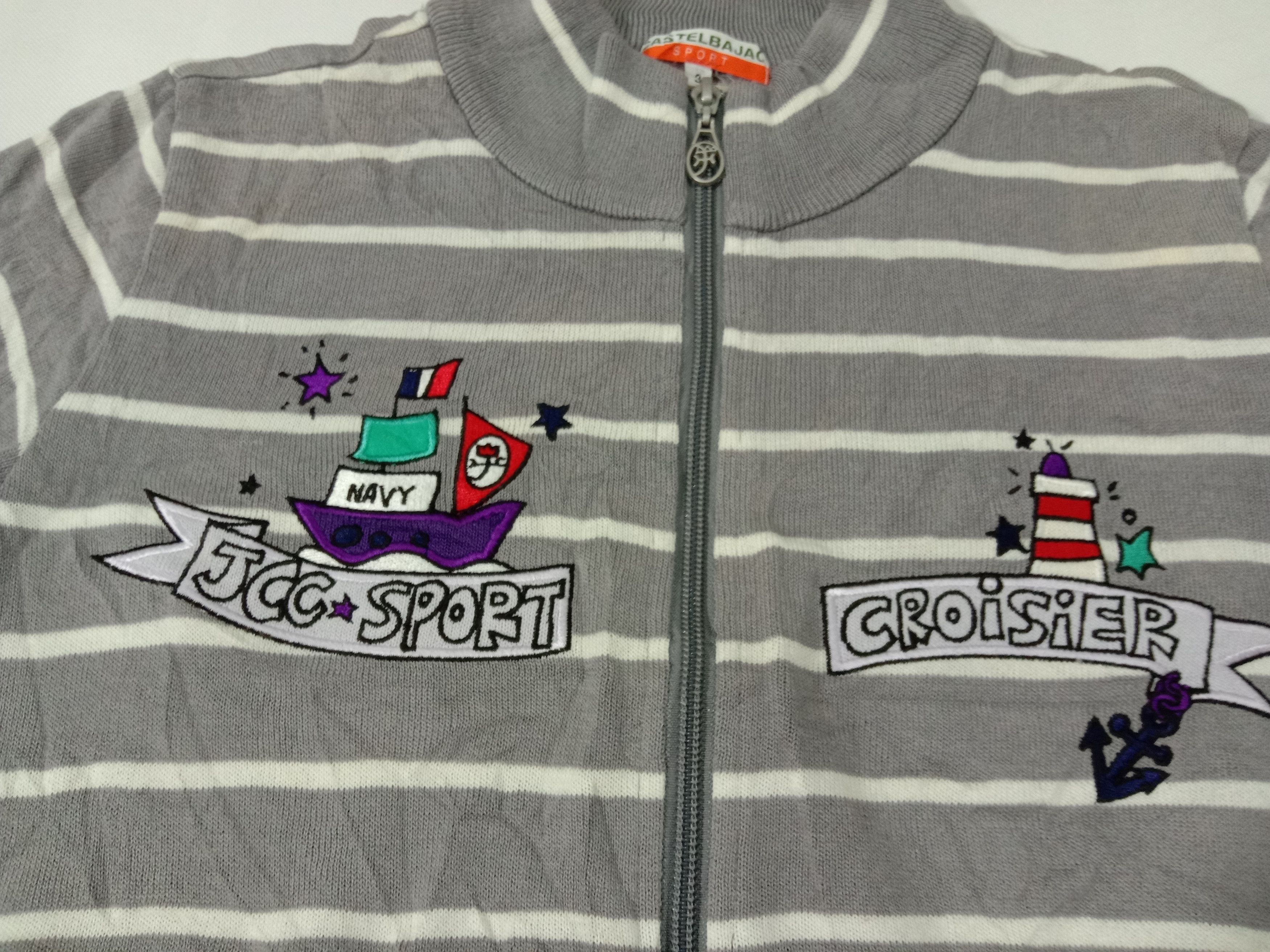 Designer Jean Charles De Castelbajac Navy Croisier Art Zipper Tee Size M / US 6-8 / IT 42-44 - 2 Thumbnail
