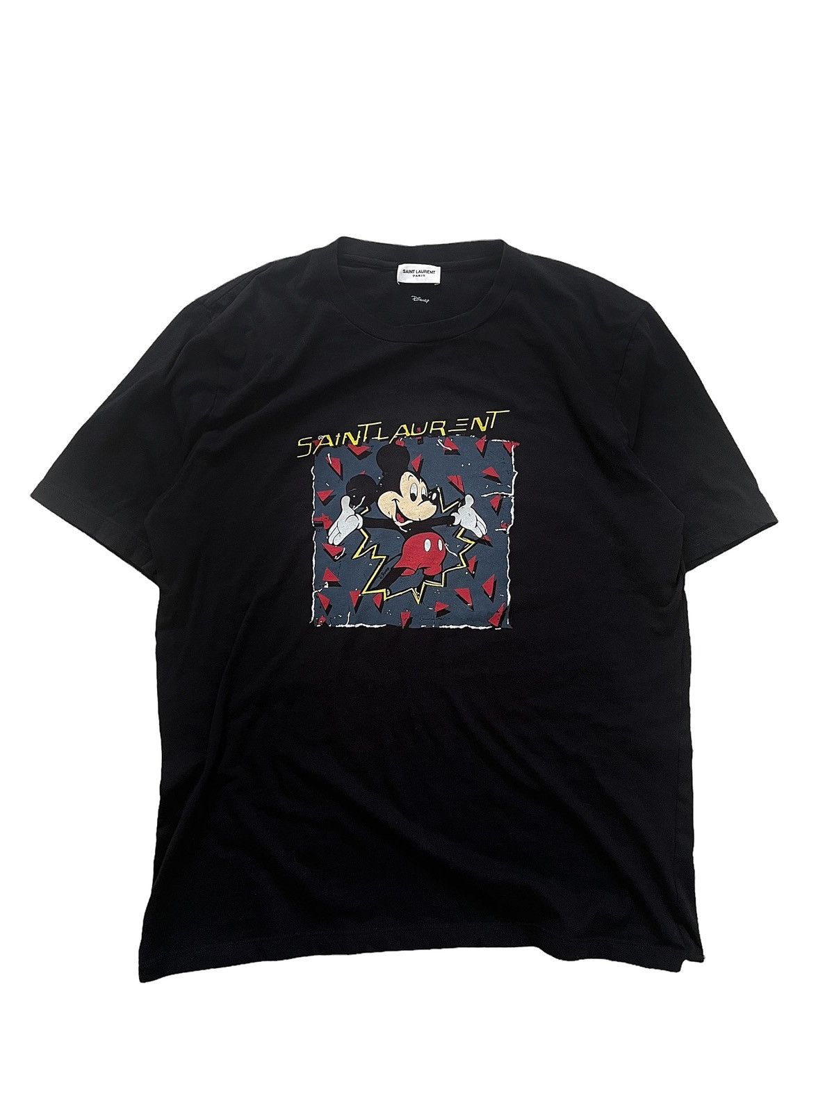 Pre-owned Saint Laurent X Disney Mickey Mouse Shirt In Black