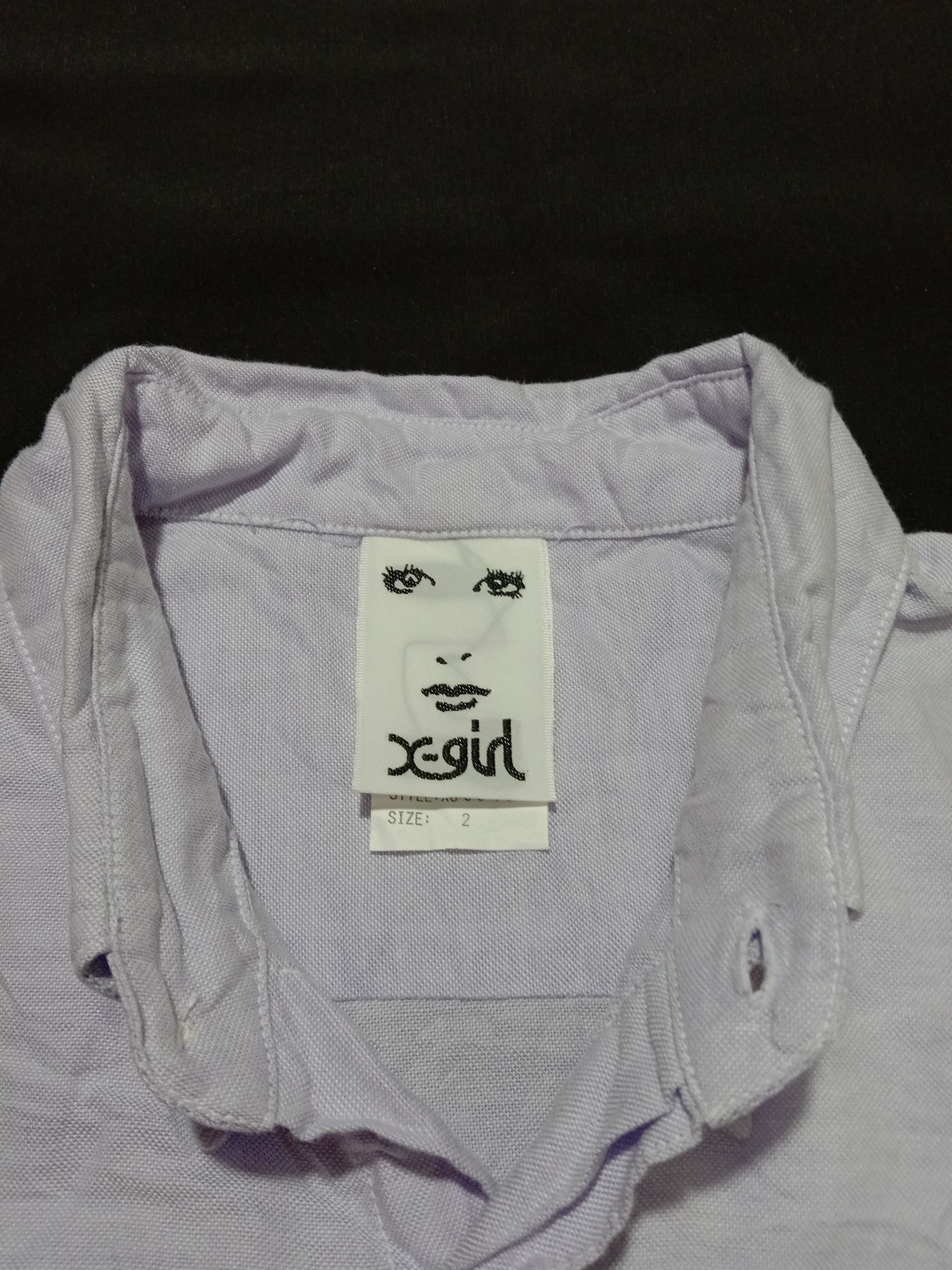 Japanese Brand X-girl Light Purple Button Down Shirt Flannel Size S / US 4 / IT 40 - 2 Thumbnail