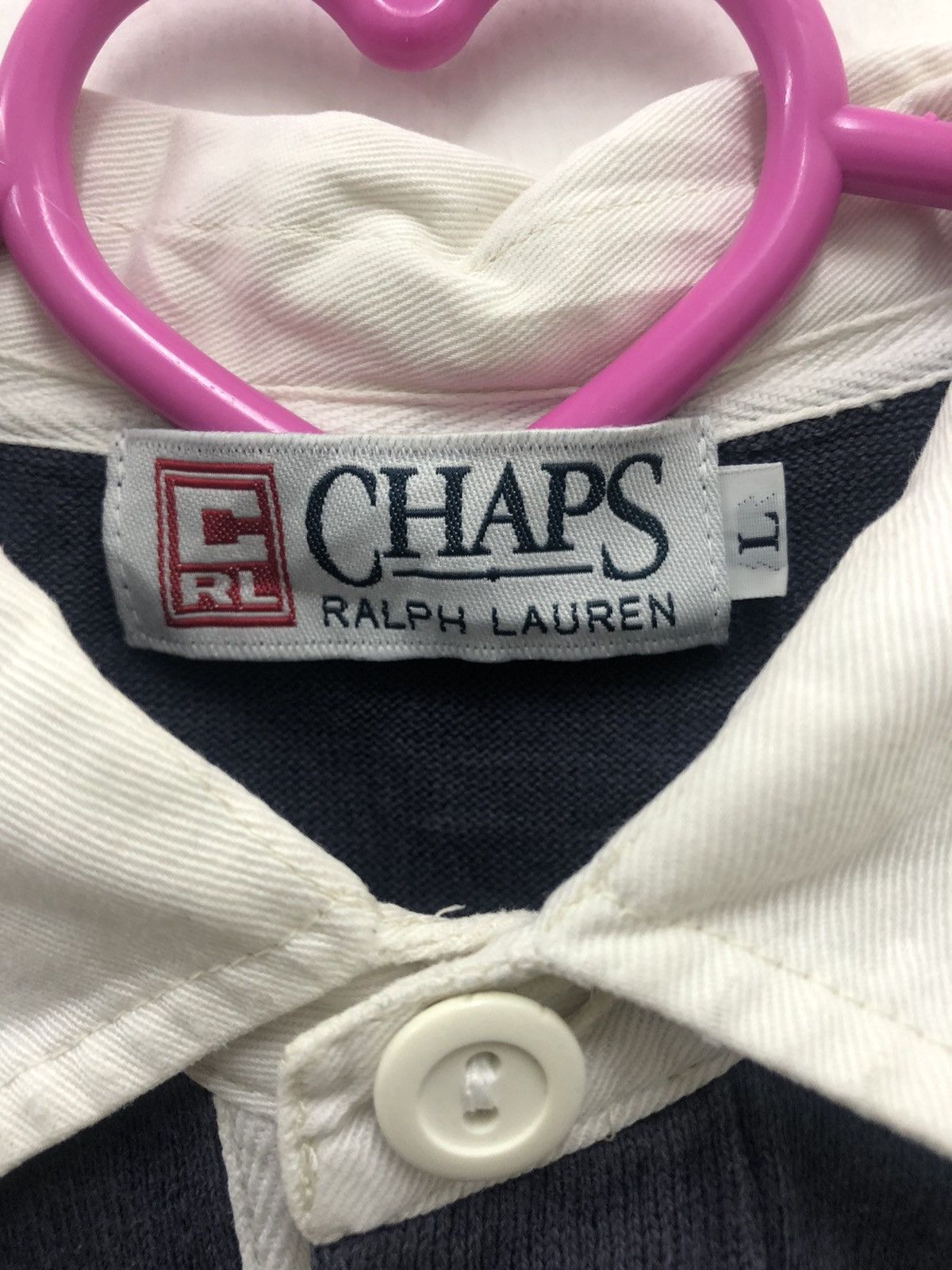 Chaps Ralph Lauren Vintage CHAPS RALPH LAUREN Spell Out Big Logo Polo Shirt Size US L / EU 52-54 / 3 - 3 Thumbnail