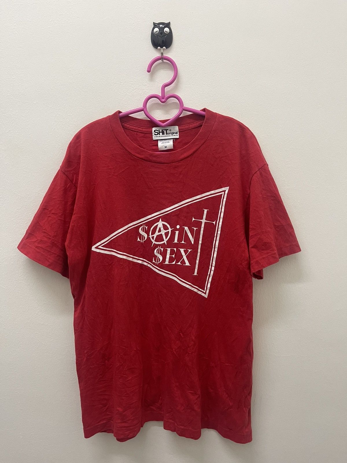 image of Seditionaries x Vintage Saint Sex Shit Original Shibuya Japan Punk in Red, Men's (Size Medium)