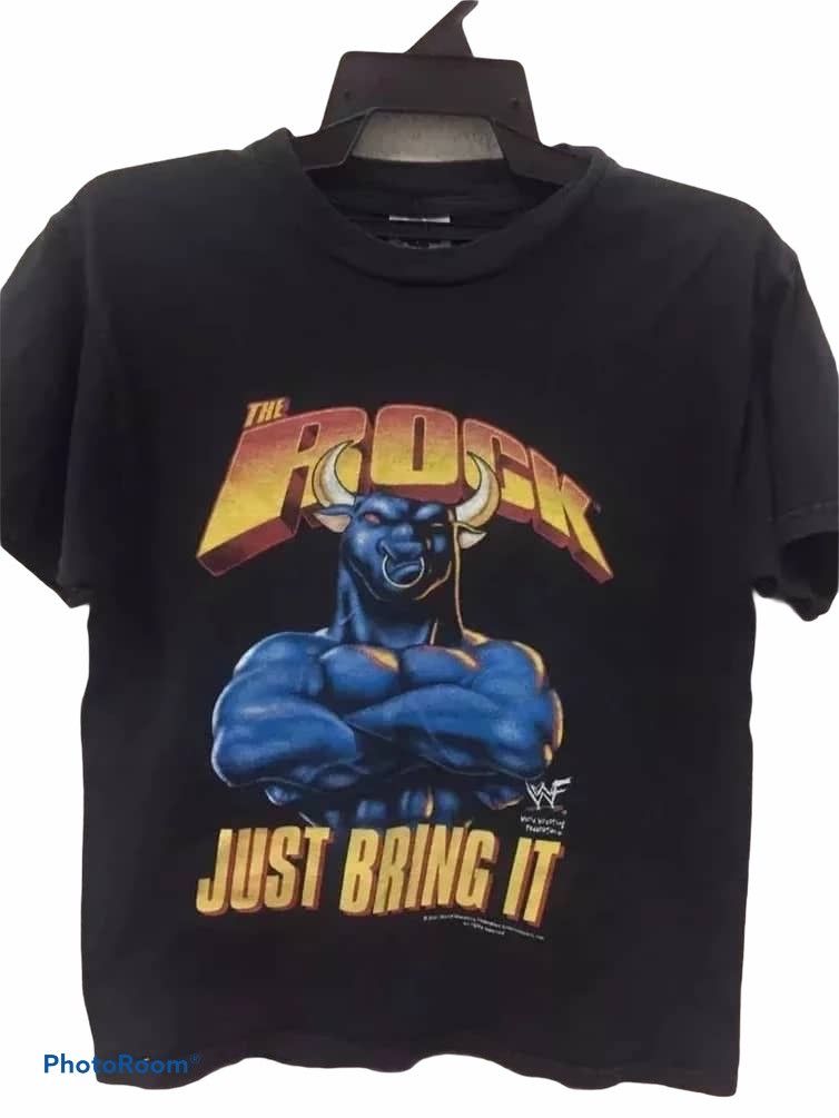 image of Made In USA x Vintage The Rock Wwf Copyright 2001 in Black, Men's (Size Medium)