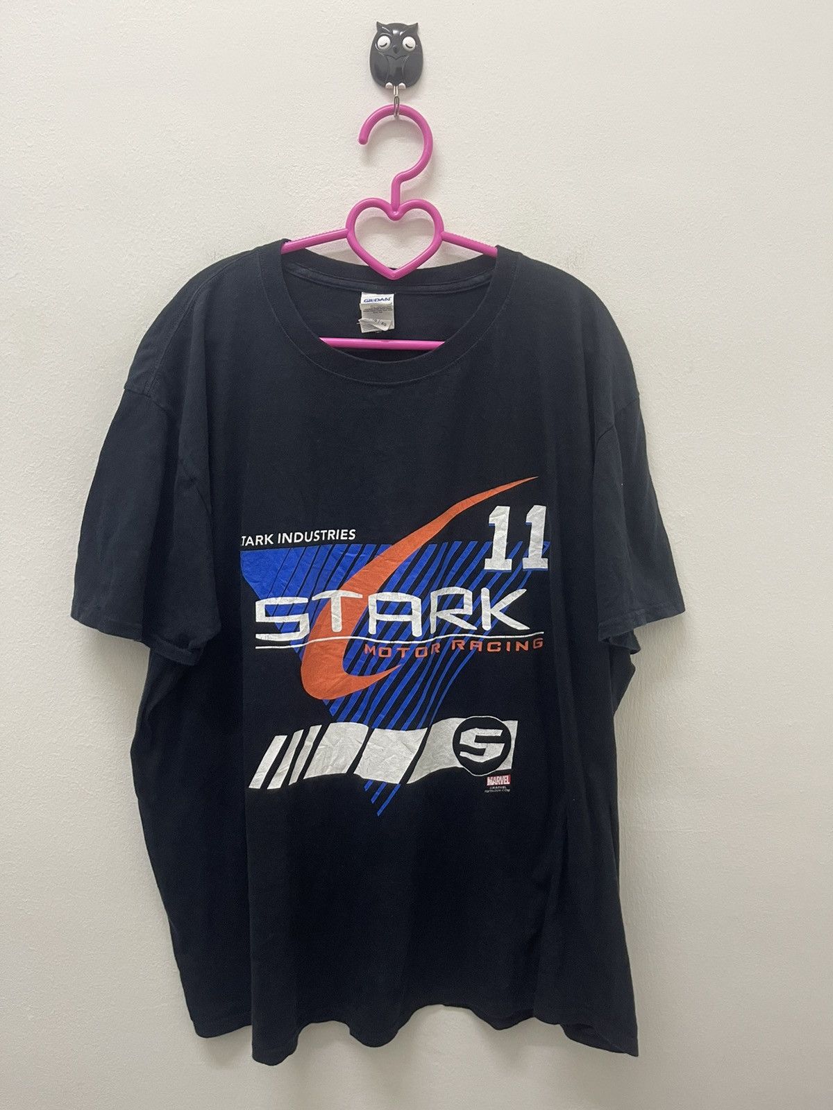 Image of Marvel Comics x Movie Vintage Stark Industries Stark Motor Racing Marvel Tee in Black (Size XL)