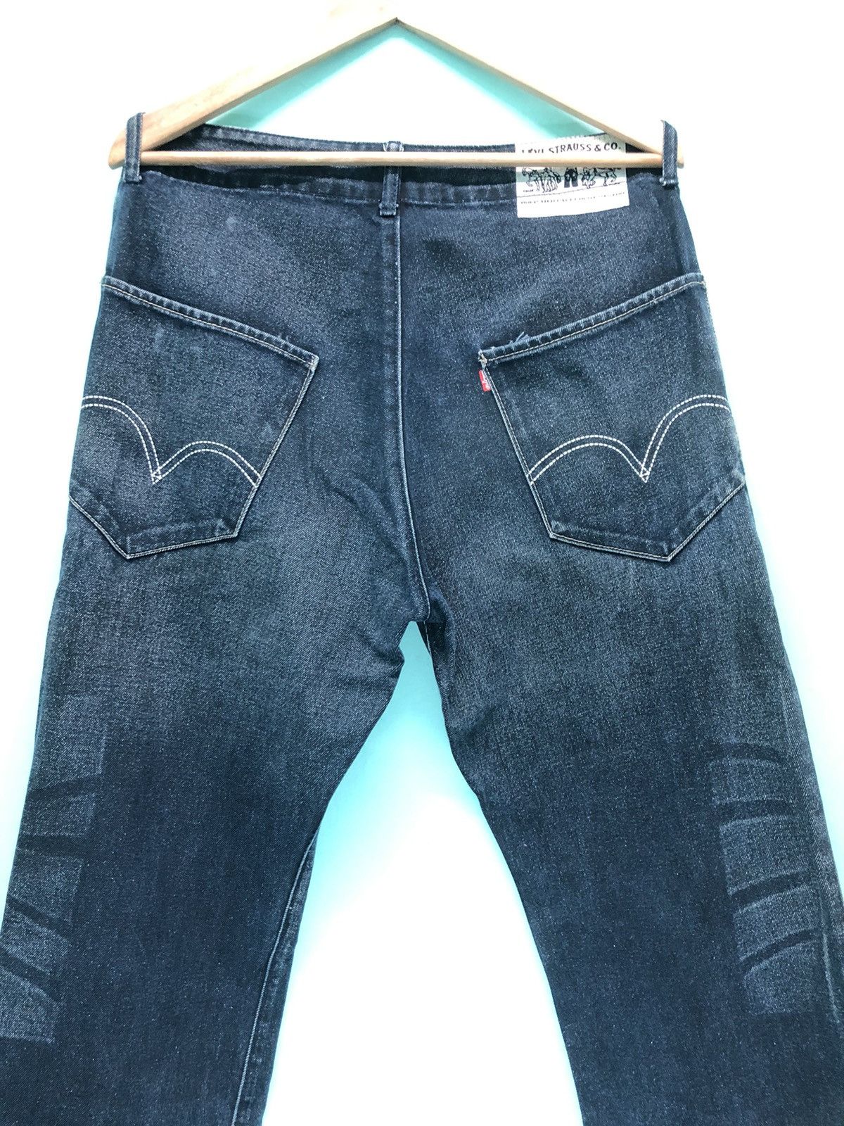 Levi's × Vintage VINTAGE 90s LEVIS RED INDIGO DYE DENIM JEANS Size US 33 - 2 Thumbnail