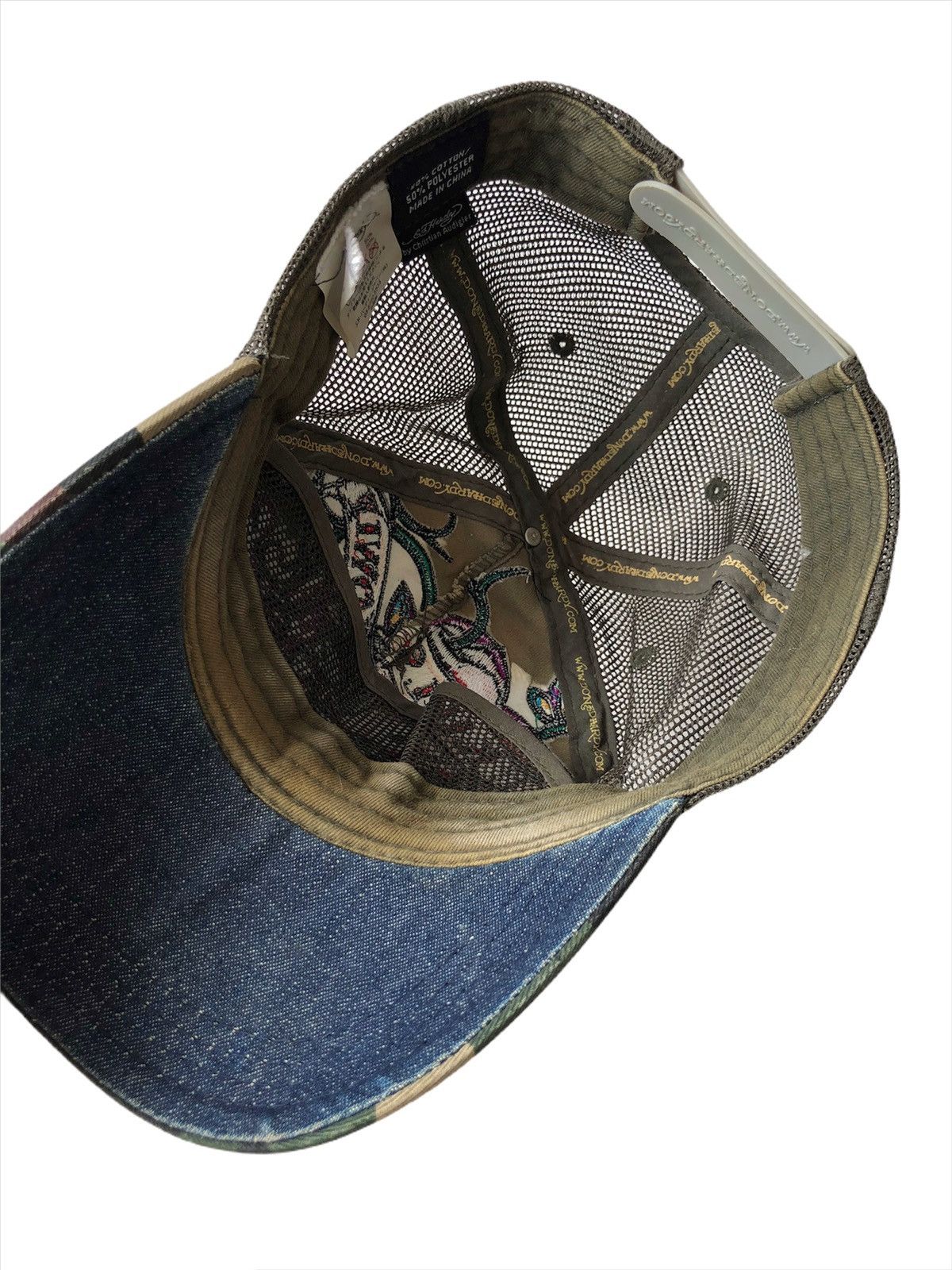 Christian Audigier RARE🔥Ed Hardy 🇺🇸 Tattoos Artist Camo Trucker Hat Size ONE SIZE - 5 Thumbnail