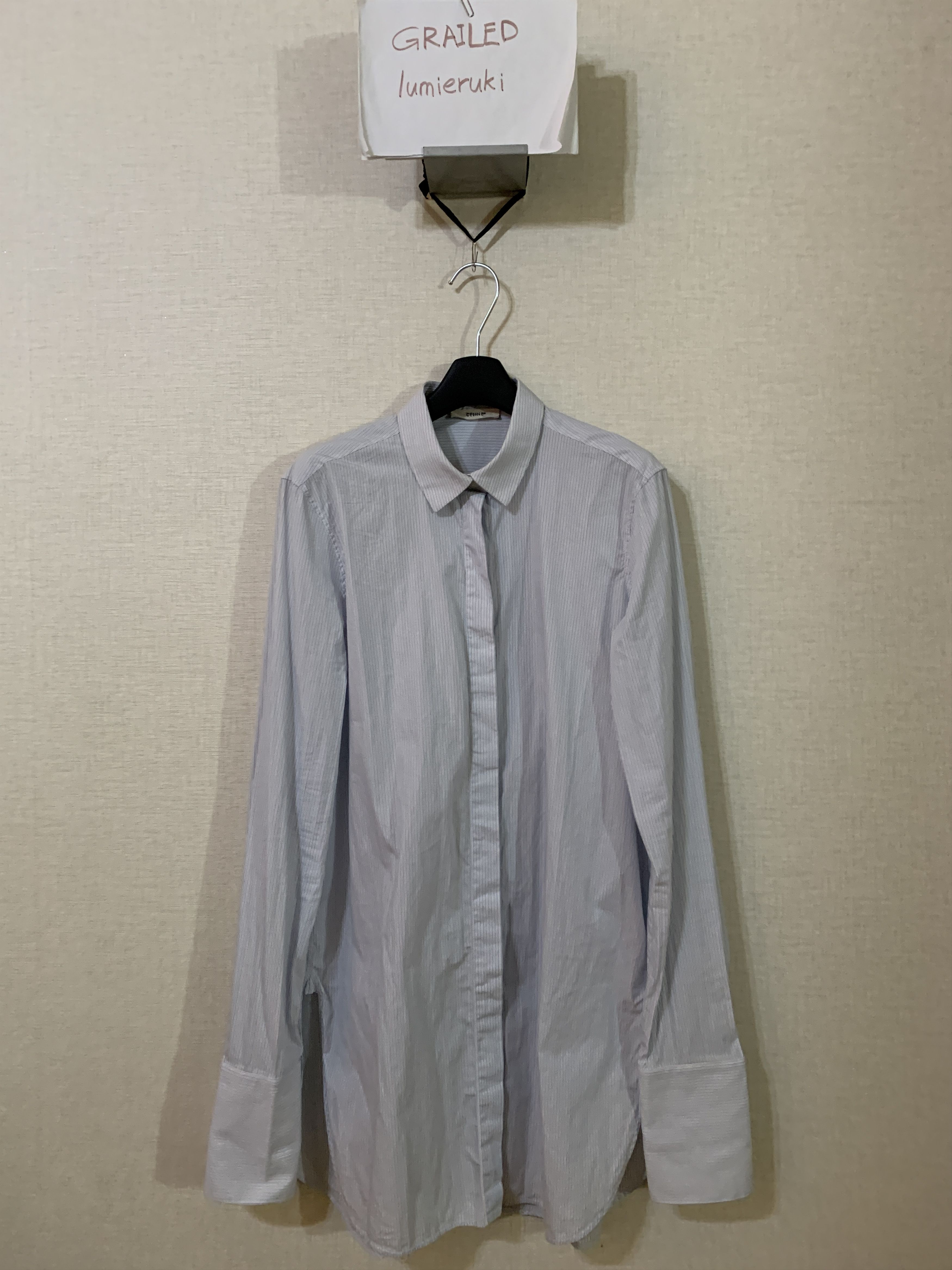 Celine Old Celine Striped Long Cuff Shirts Size M / US 6-8 / IT 42-44 - 2 Thumbnail