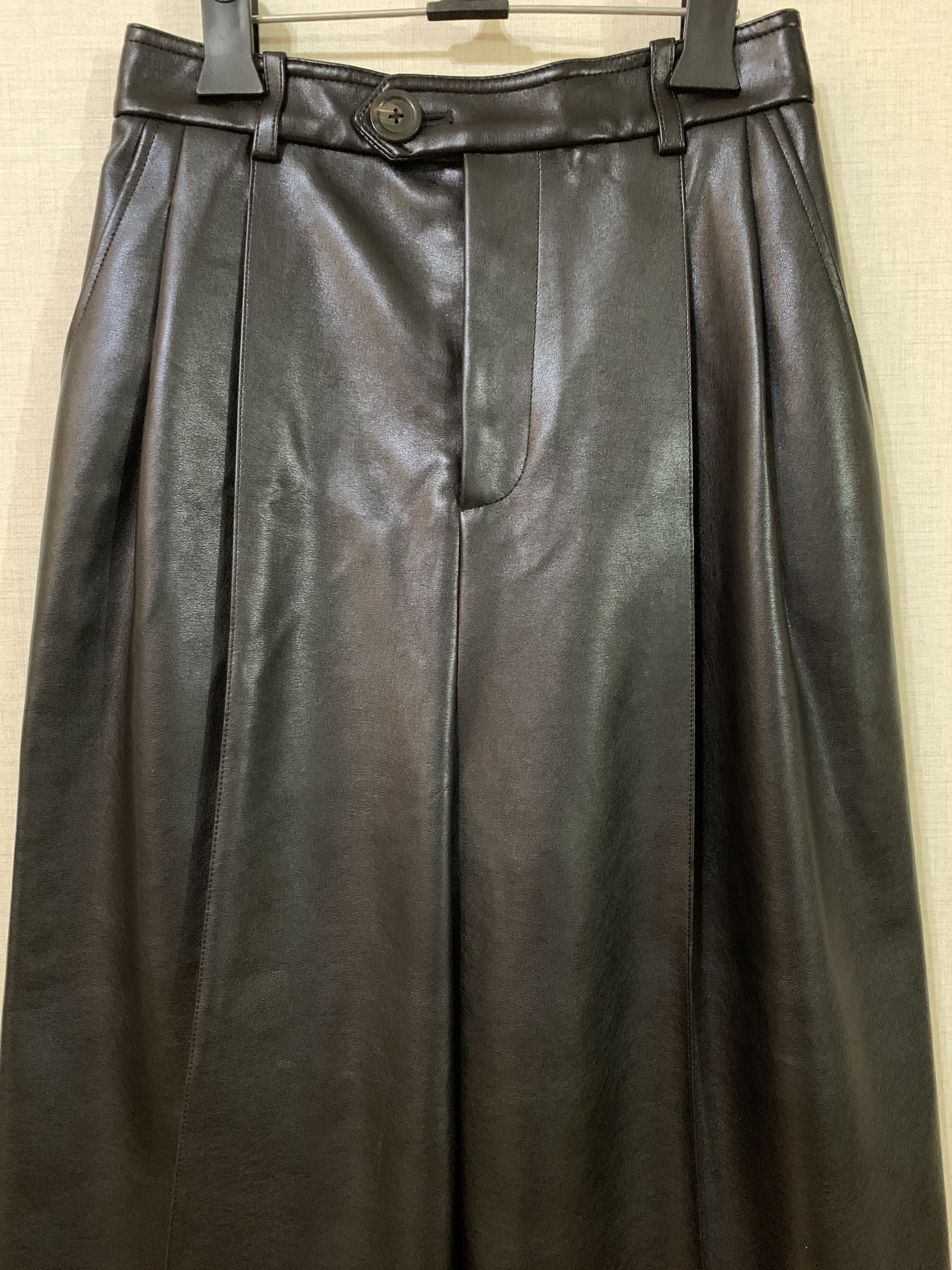 Peter Do Eco Leather Wide Pants Size 27" / US 4 / IT 40 - 3 Thumbnail