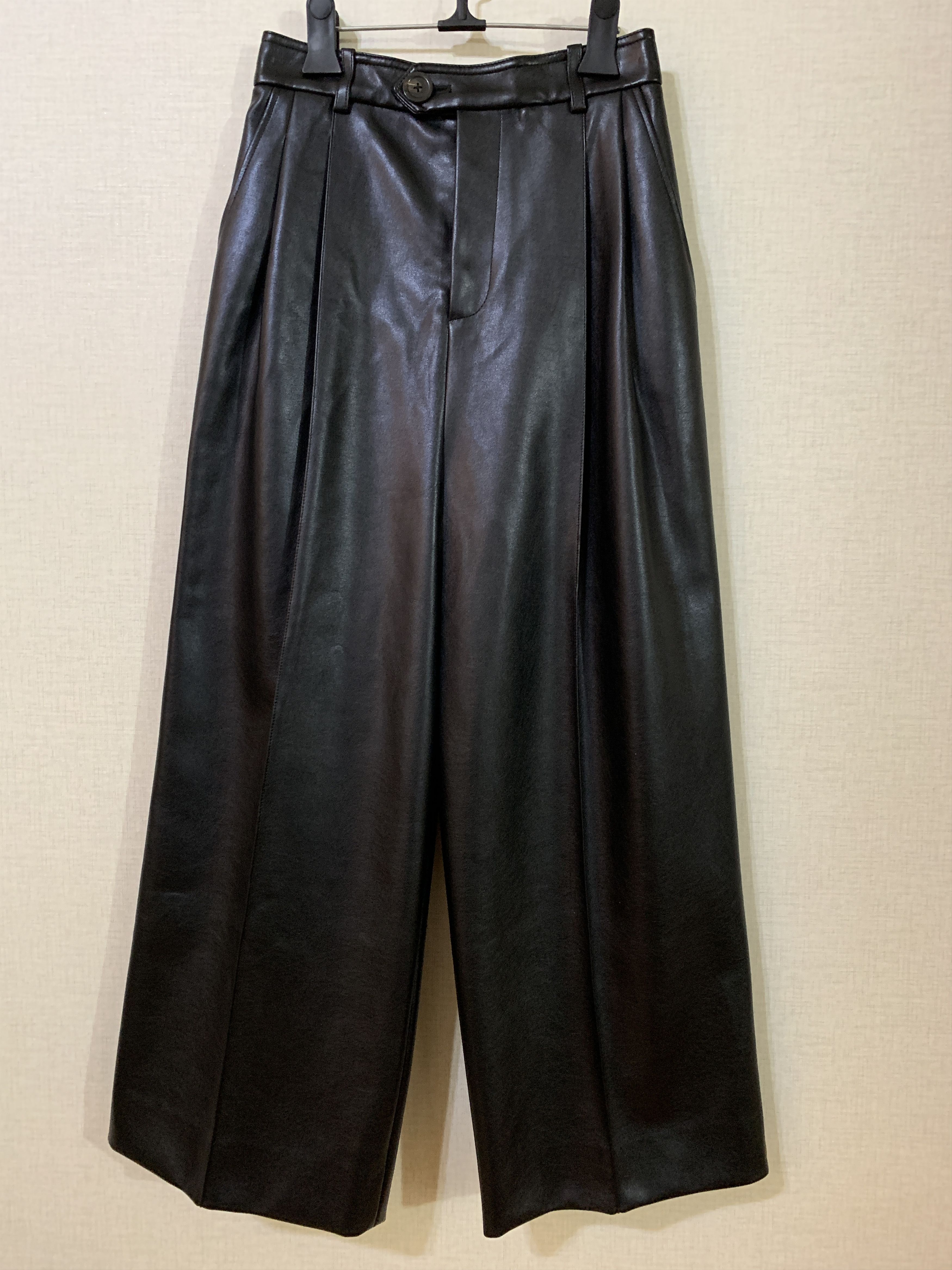 Peter Do Eco Leather Wide Pants Size 27" / US 4 / IT 40 - 1 Thumbnail