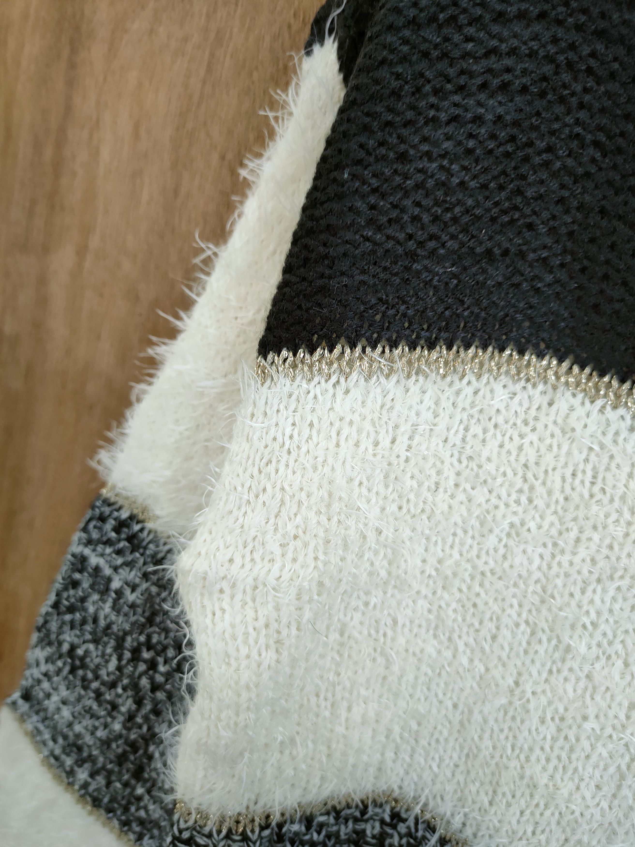 Japanese Brand D HK Works London Stripe shag shaggy mohair knitwear #46-908 Size M / US 6-8 / IT 42-44 - 5 Thumbnail