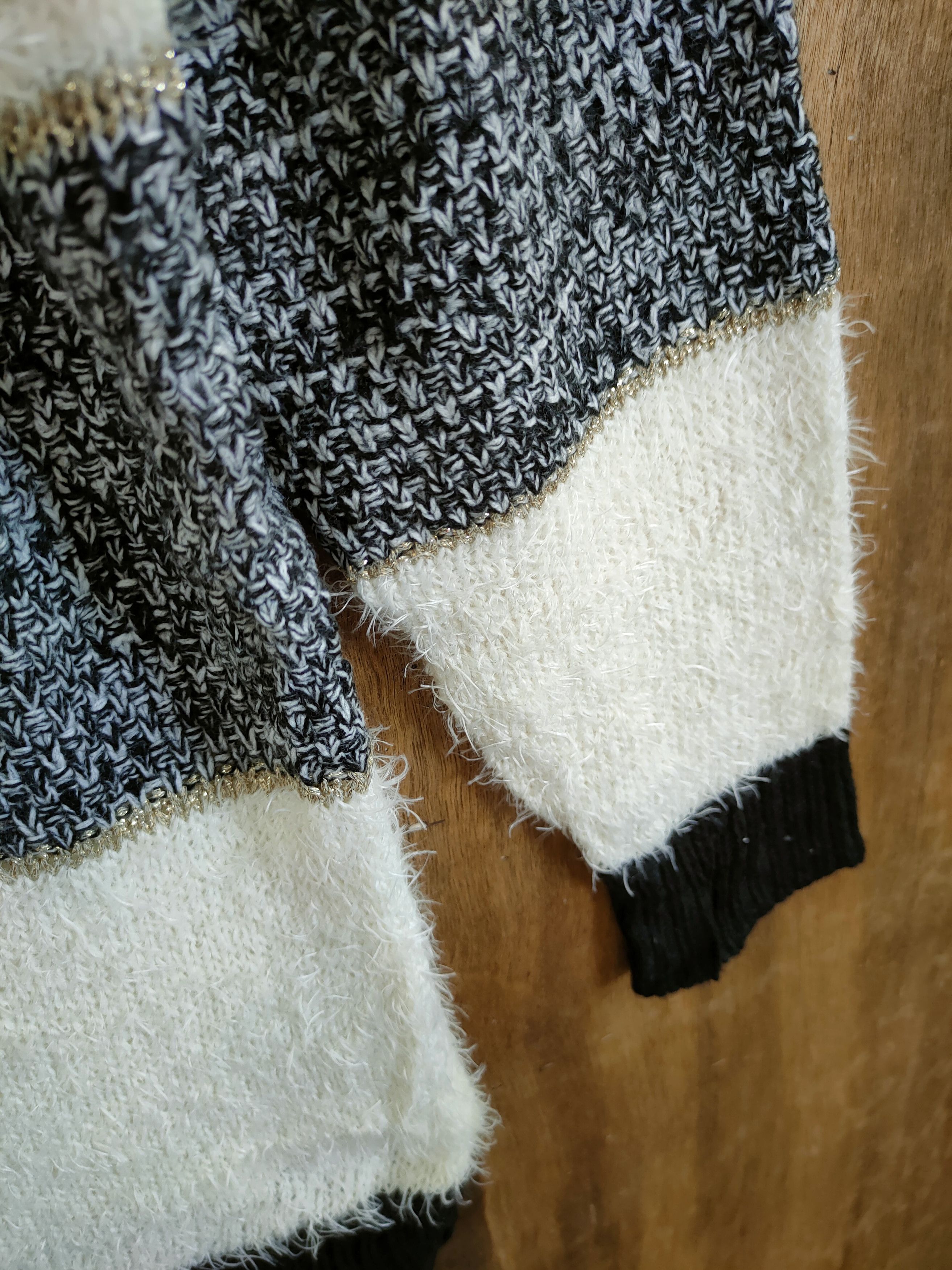 Japanese Brand D HK Works London Stripe shag shaggy mohair knitwear #46-908 Size M / US 6-8 / IT 42-44 - 6 Thumbnail