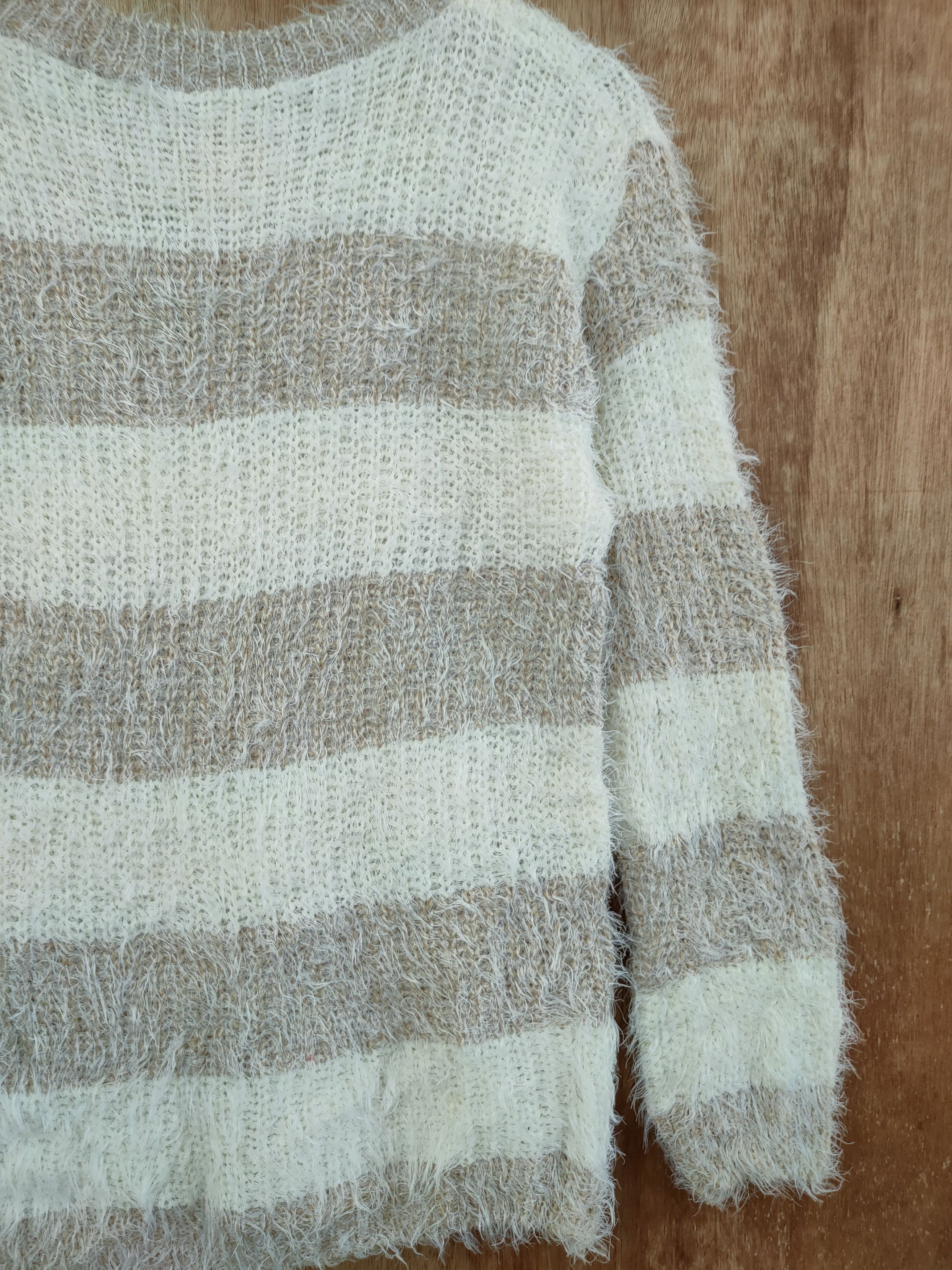 Homespun Knitwear DLL Alla Moda stripe knitwear mohair soft fur shaggy #46-444 Size US S / EU 44-46 / 1 - 9 Thumbnail