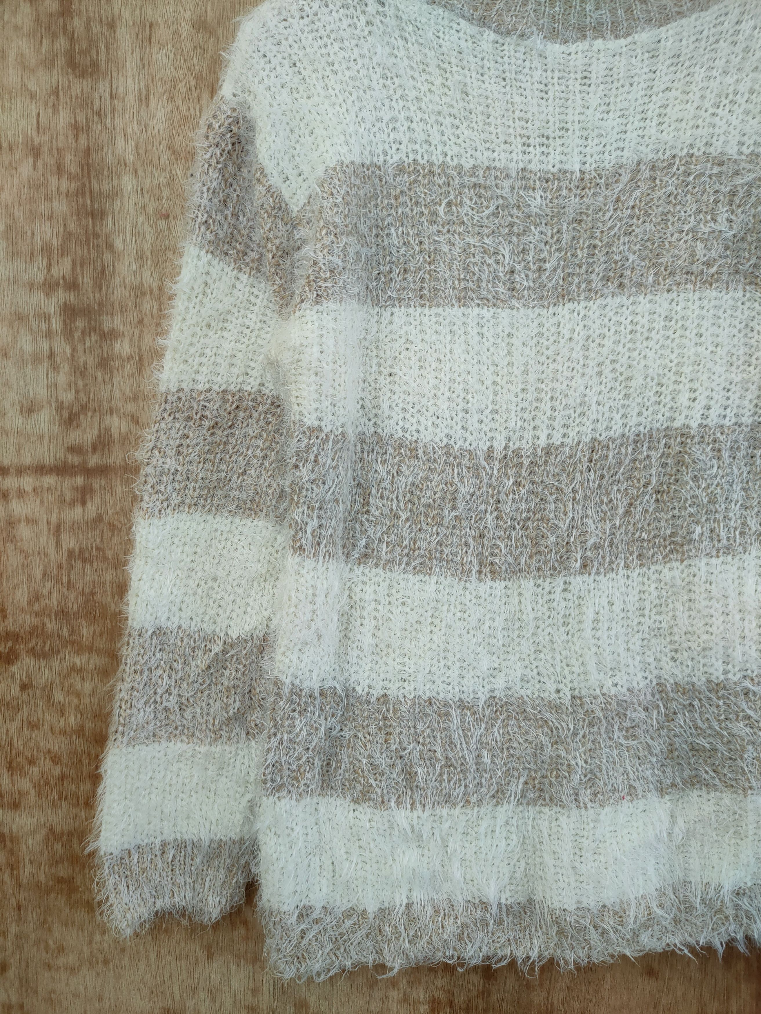 Homespun Knitwear DLL Alla Moda stripe knitwear mohair soft fur shaggy #46-444 Size US S / EU 44-46 / 1 - 8 Thumbnail