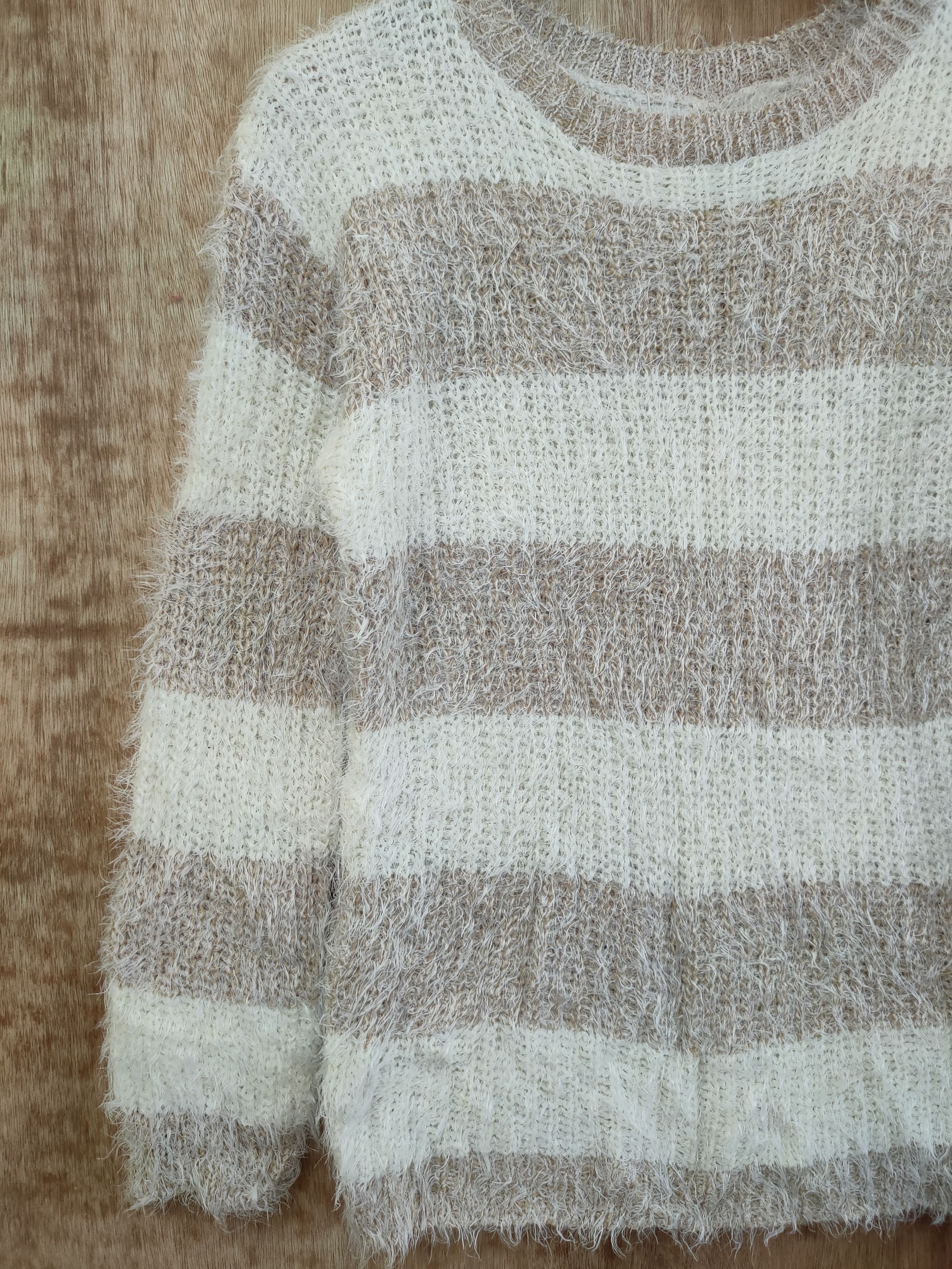 Homespun Knitwear DLL Alla Moda stripe knitwear mohair soft fur shaggy #46-444 Size US S / EU 44-46 / 1 - 2 Thumbnail