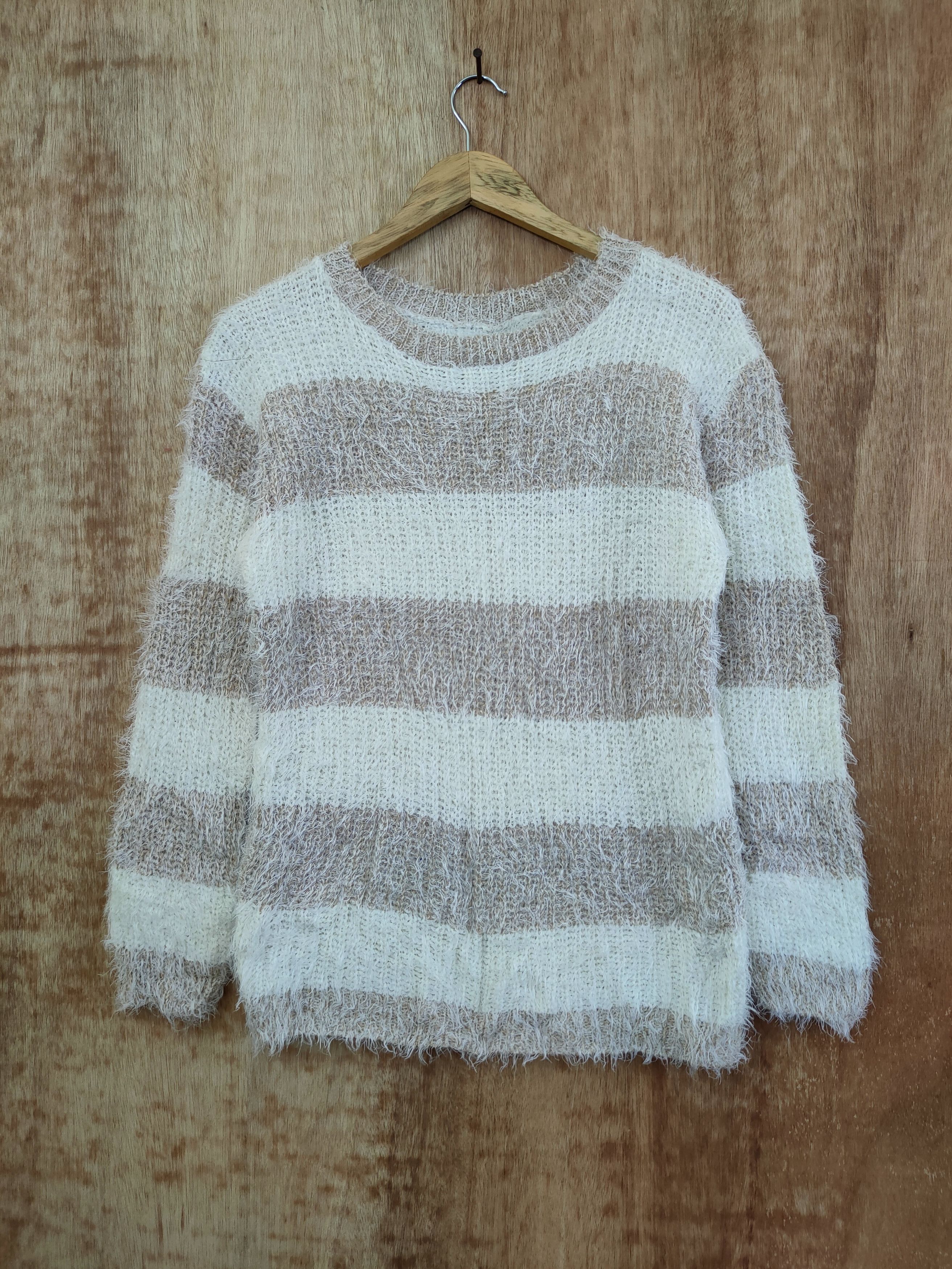 Homespun Knitwear DLL Alla Moda stripe knitwear mohair soft fur shaggy #46-444 Size US S / EU 44-46 / 1 - 1 Thumbnail