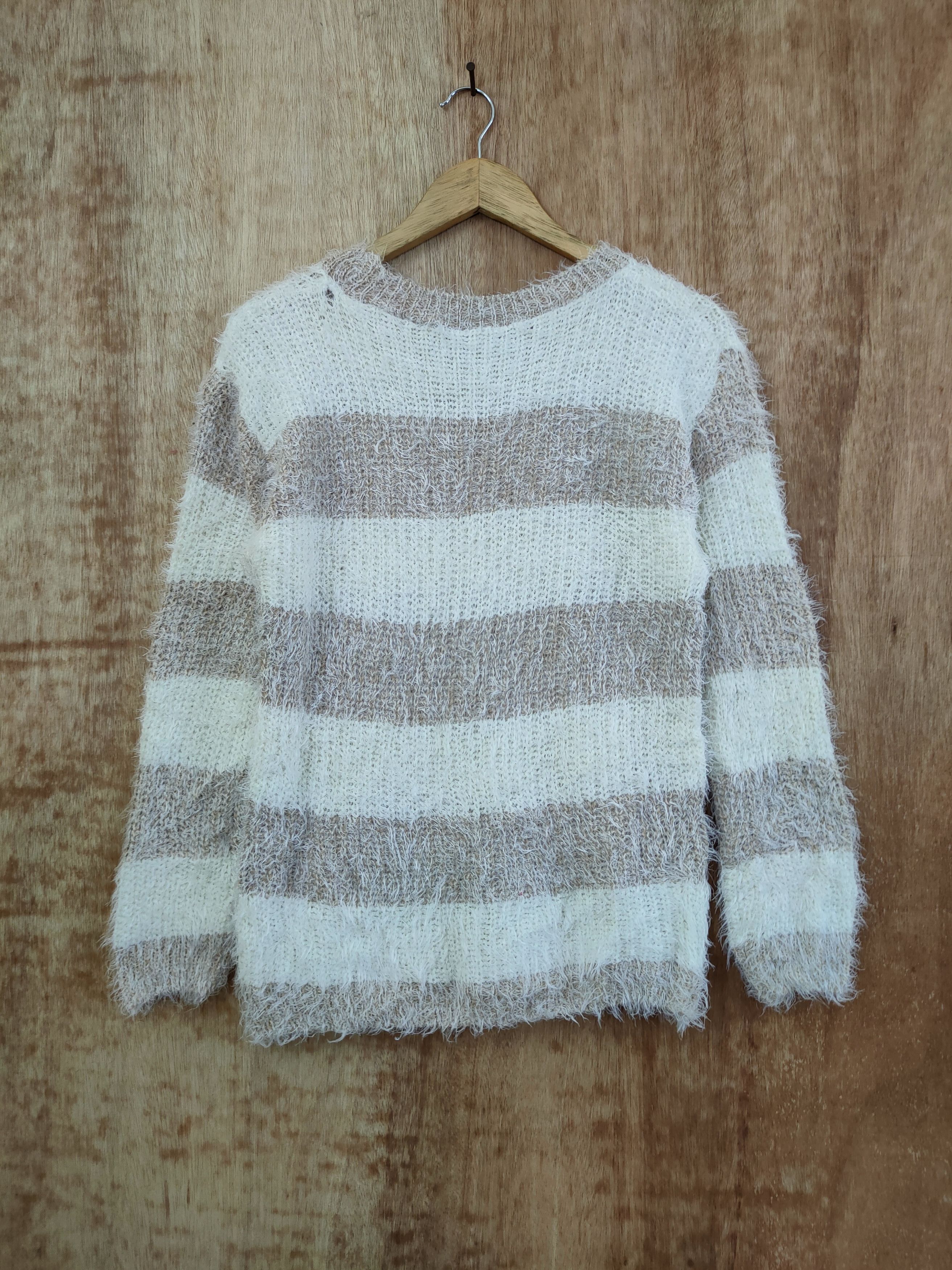 Homespun Knitwear DLL Alla Moda stripe knitwear mohair soft fur shaggy #46-444 Size US S / EU 44-46 / 1 - 7 Thumbnail