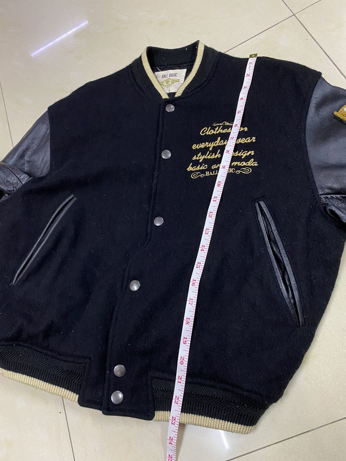 Vintage Vintage Varsity Wool Leather Jacket Size US L / EU 52-54 / 3 - 19 Thumbnail