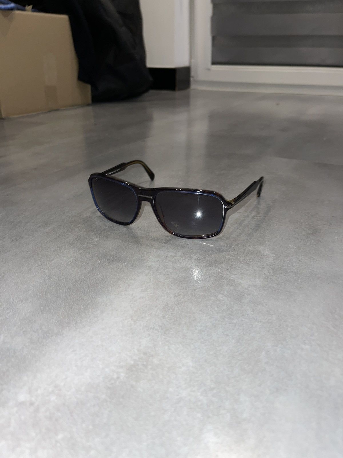 image of Prada Spr02N Zxh-3M1 Black Sunglasses in Black Blue, Men's