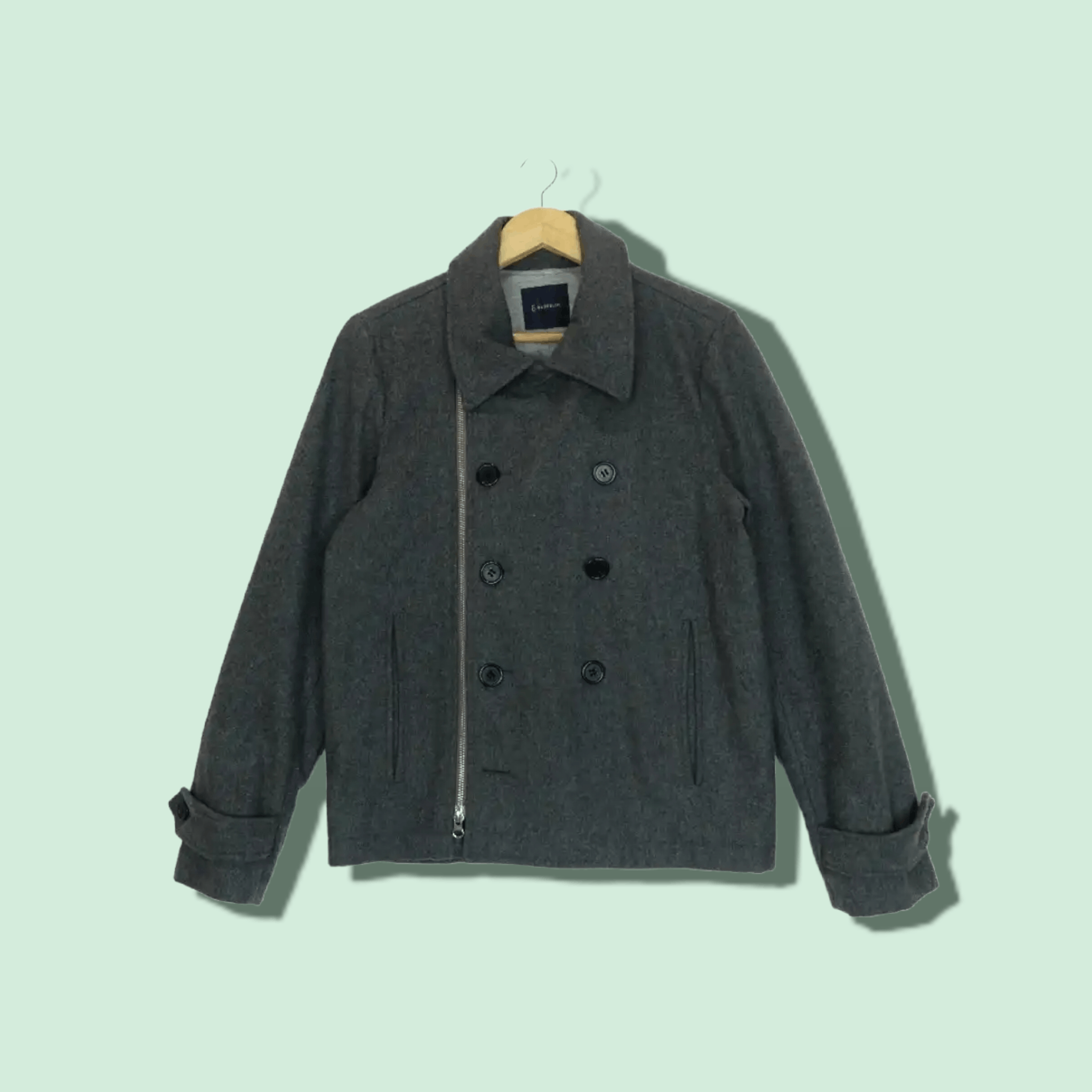 RAGEBLUE RAGEBLUE Punk Motorcycle Harajuku Gothic Grey Wool Jacket Size US S / EU 44-46 / 1 - 1 Thumbnail