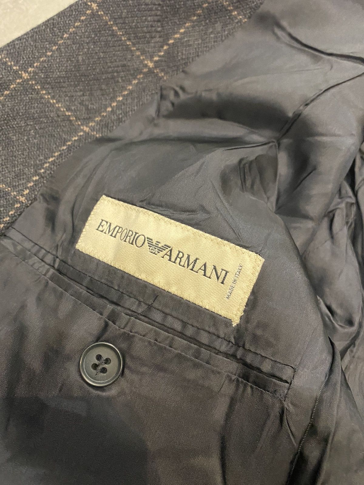 Emporio Armani Archive Emporio Armani Checkered Wool Blazer Size US L / EU 52-54 / 3 - 14 Thumbnail