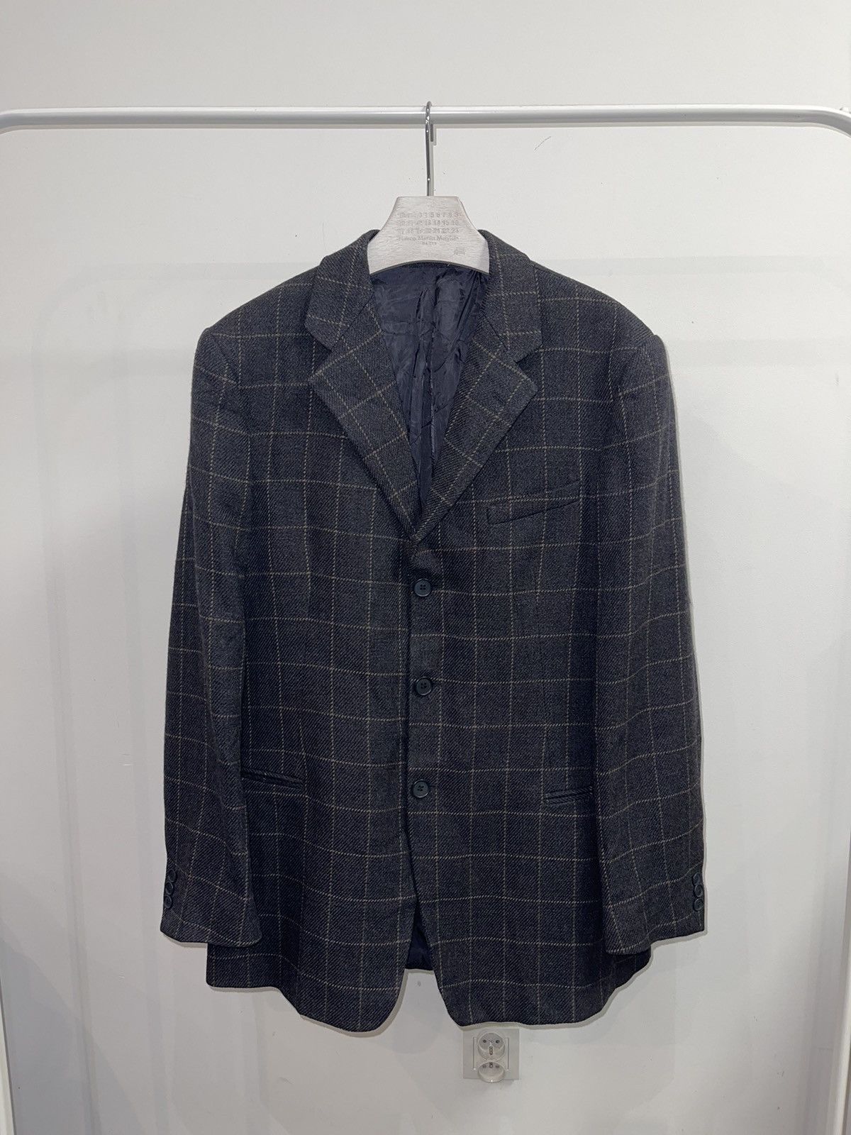 Emporio Armani Archive Emporio Armani Checkered Wool Blazer Size US L / EU 52-54 / 3 - 1 Thumbnail