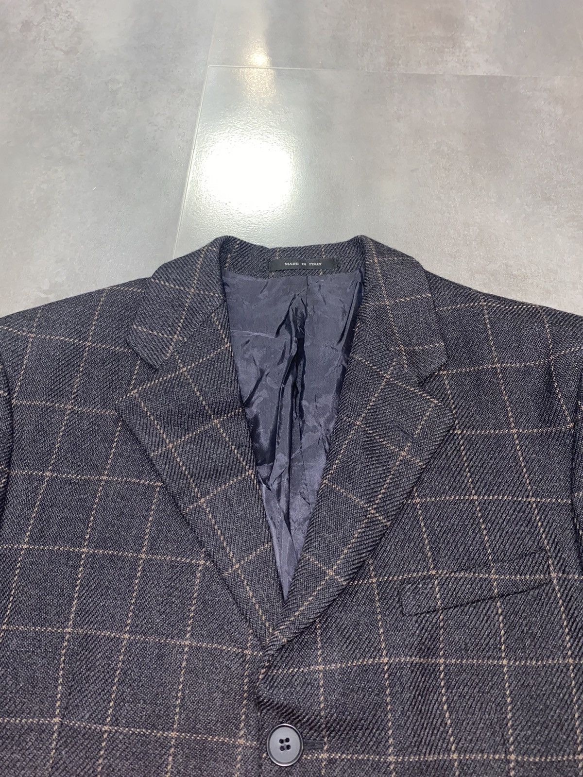 Emporio Armani Archive Emporio Armani Checkered Wool Blazer Size US L / EU 52-54 / 3 - 11 Thumbnail