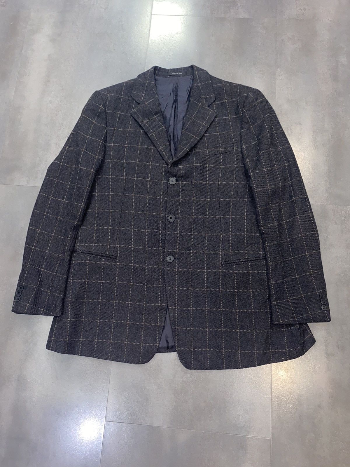Emporio Armani Archive Emporio Armani Checkered Wool Blazer Size US L / EU 52-54 / 3 - 10 Thumbnail
