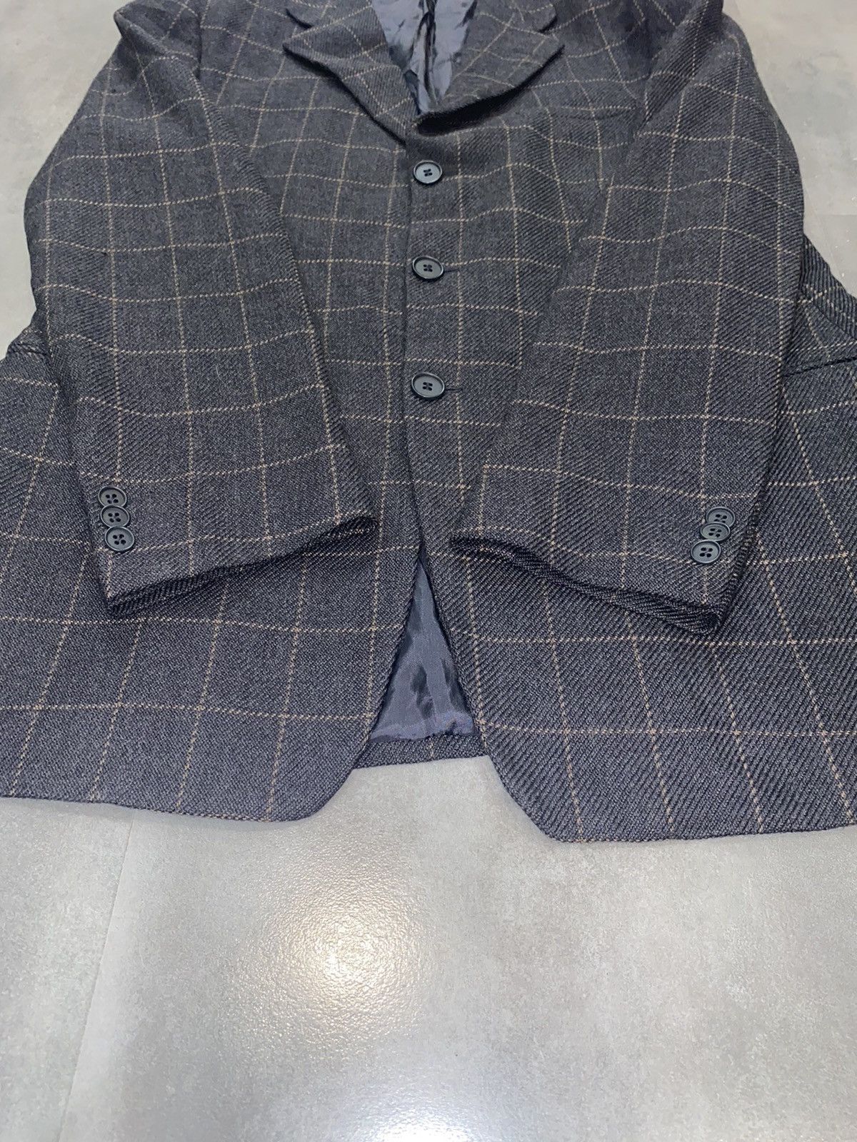 Emporio Armani Archive Emporio Armani Checkered Wool Blazer Size US L / EU 52-54 / 3 - 12 Thumbnail
