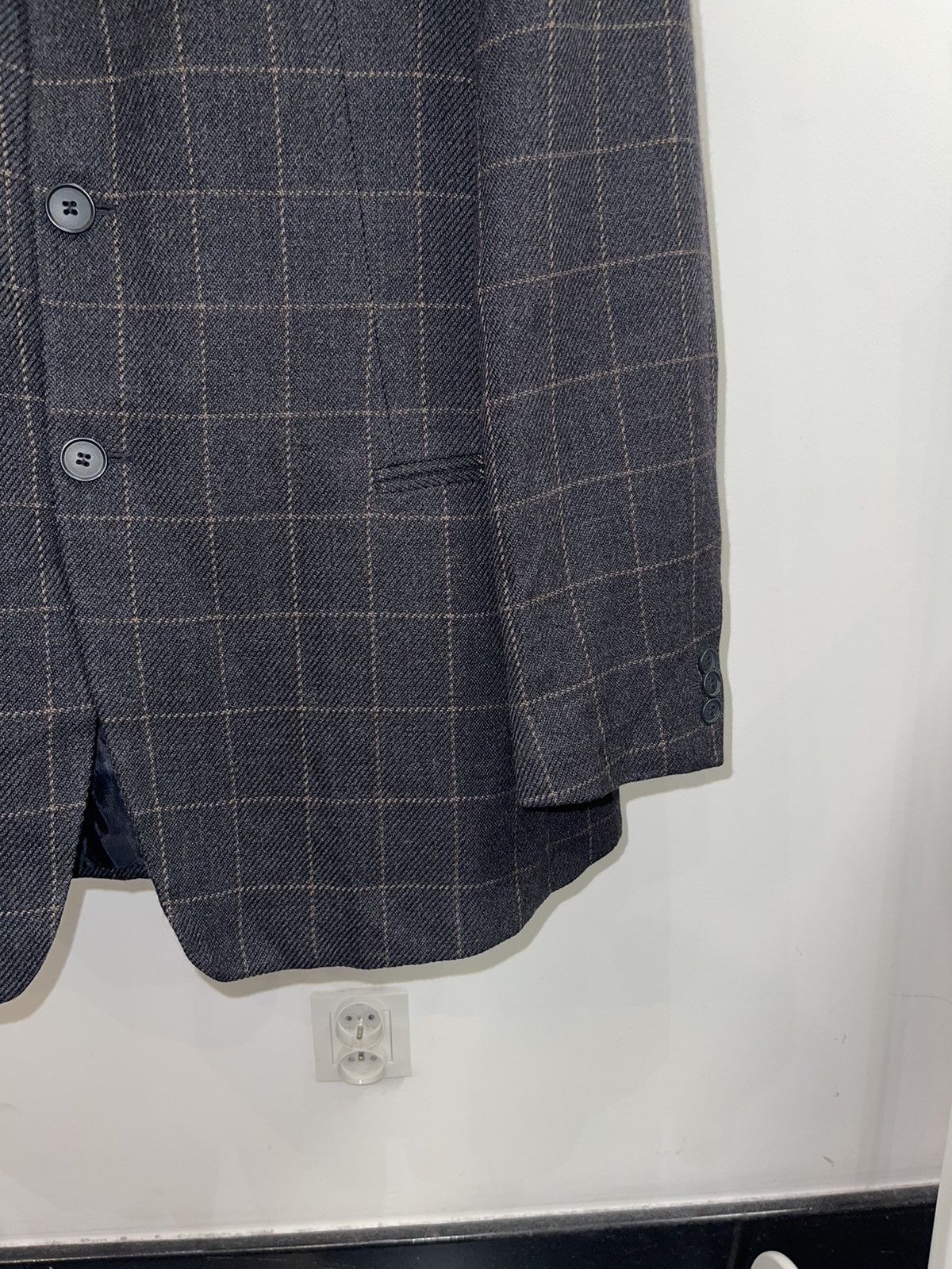 Emporio Armani Archive Emporio Armani Checkered Wool Blazer Size US L / EU 52-54 / 3 - 3 Thumbnail