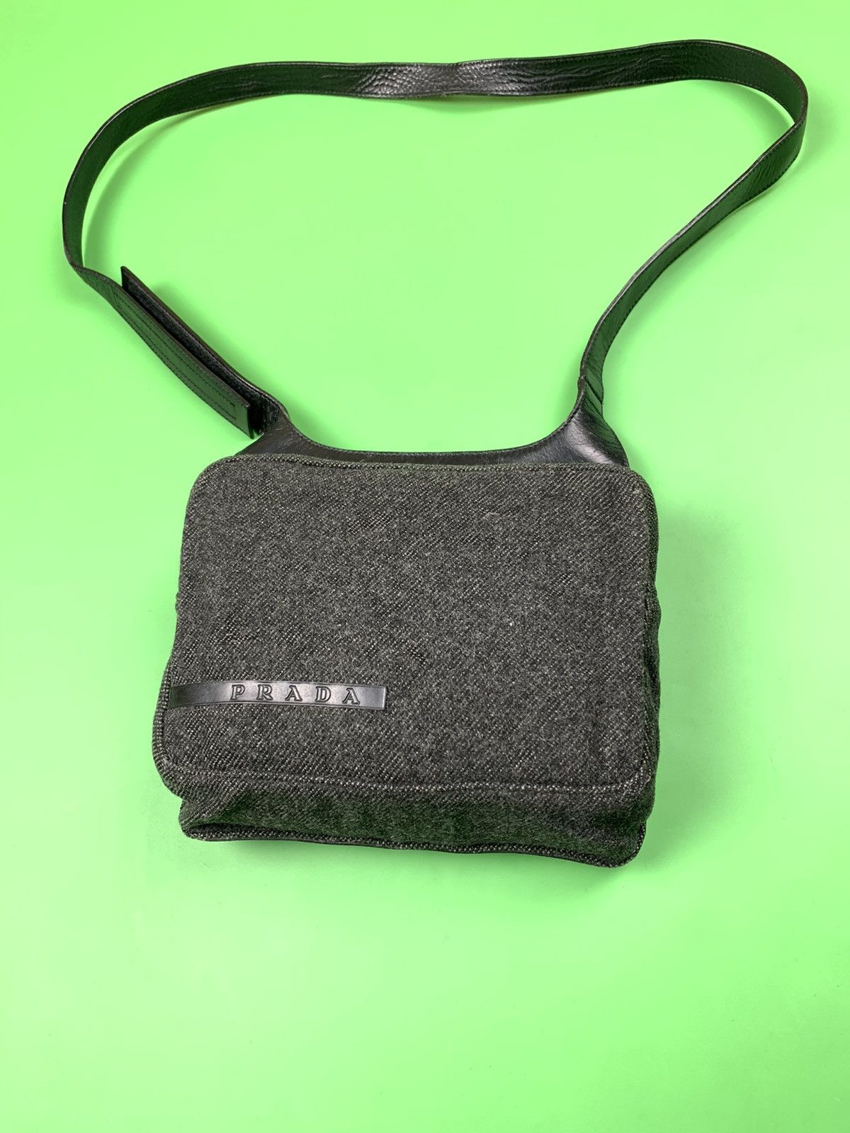 image of Archival Clothing x Prada Fw 99 Prada Milano Tweed Wool Melange Crossbody Shoulder Bag in Melange G