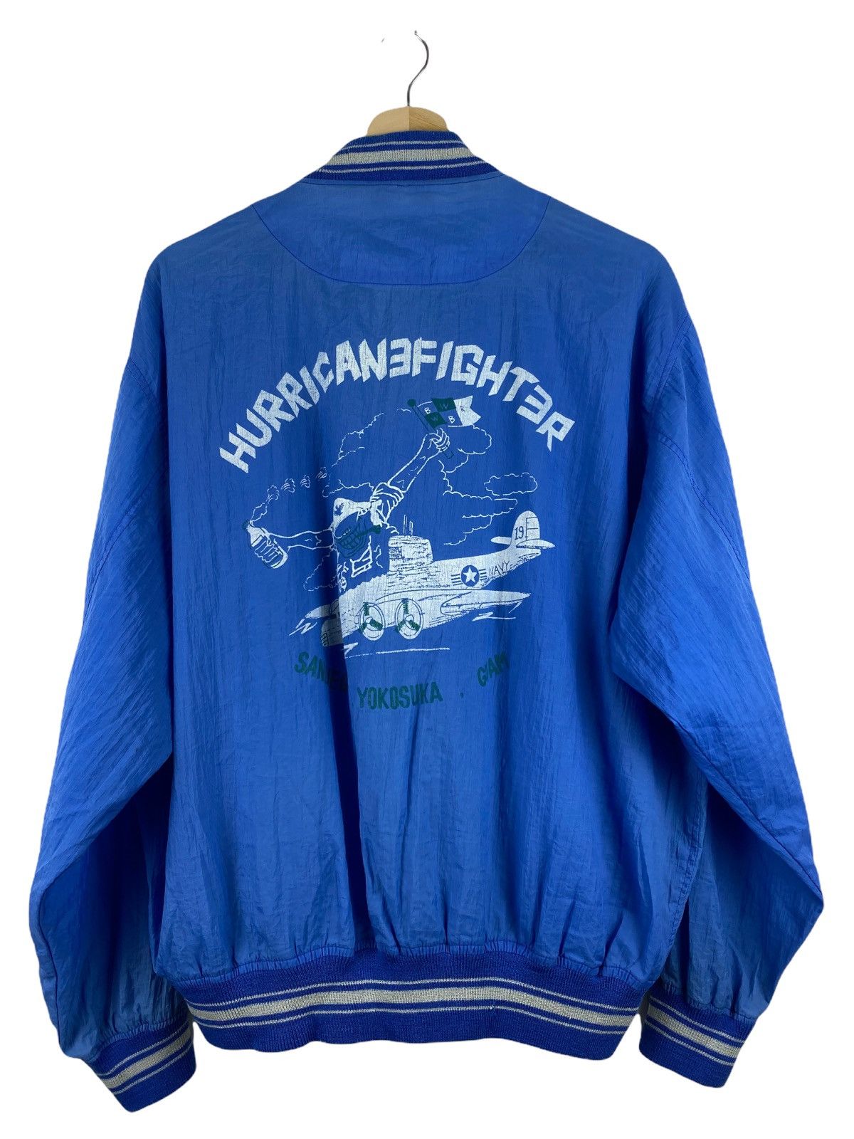VINTAGE HURRICANE FIGHTER NYLON VARSITY JACKET