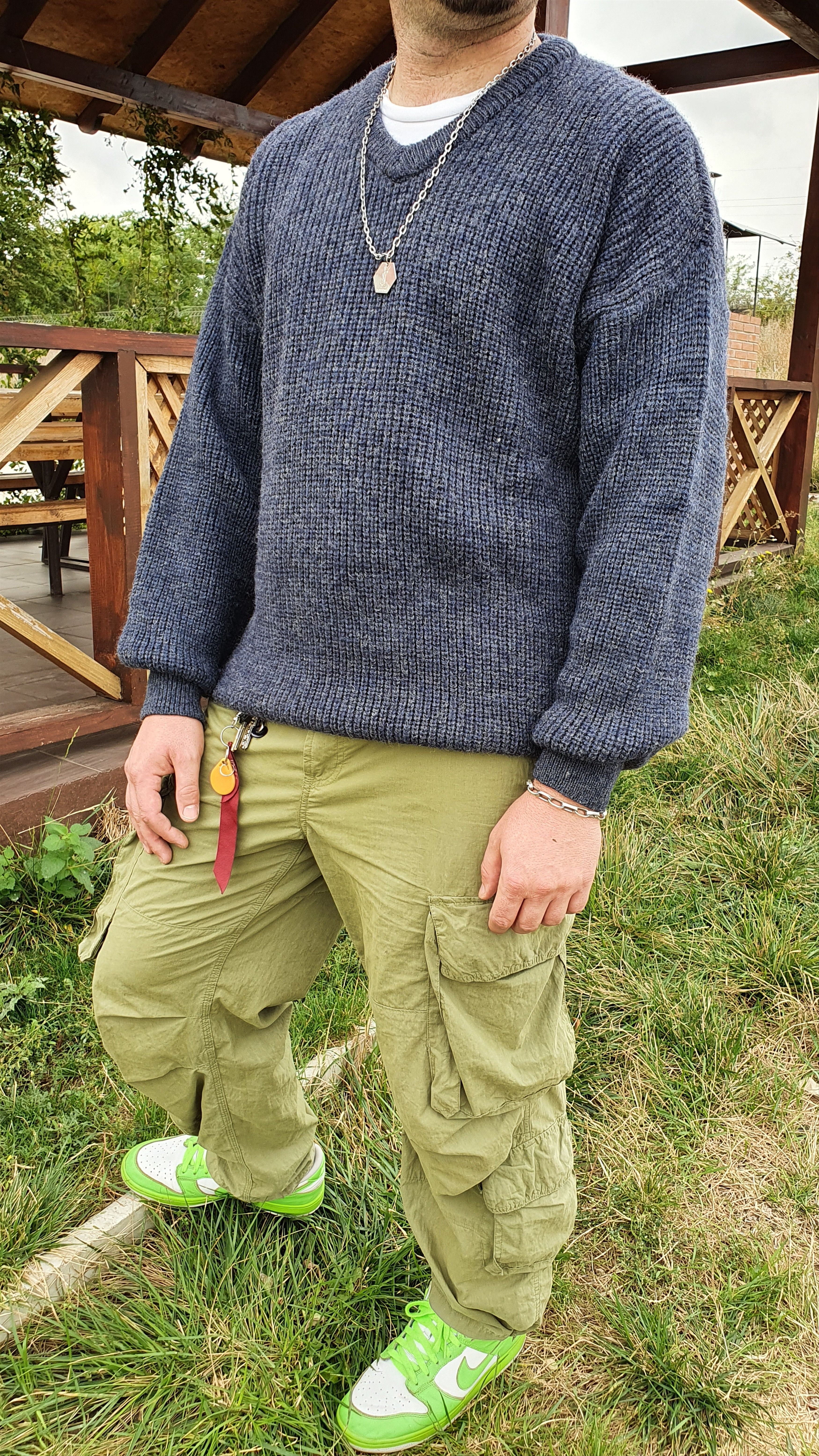 Barbour × Vintage Vintage 90s Barbour Fisherman Wool Sweater Size US L / EU 52-54 / 3 - 14 Thumbnail