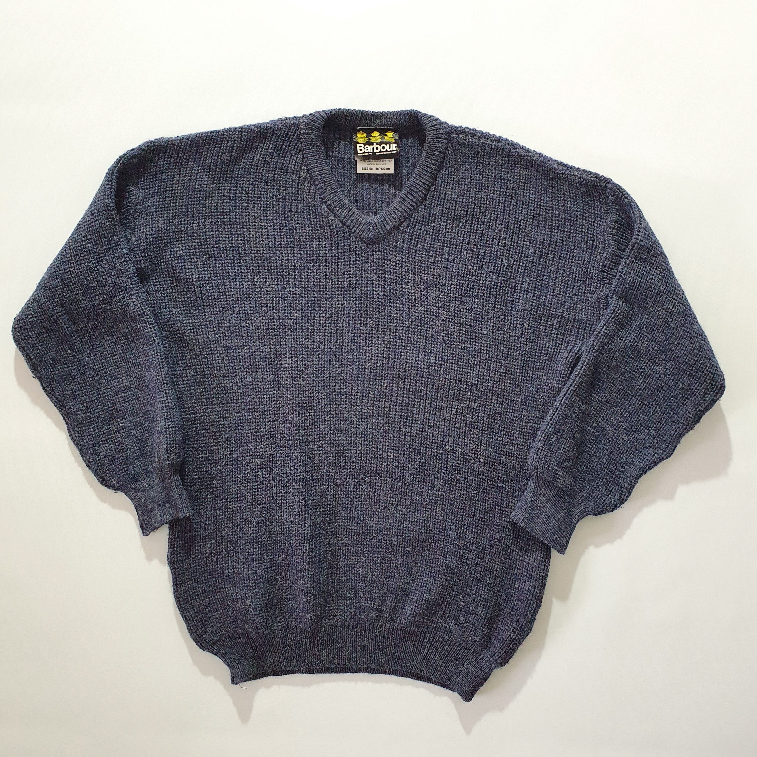 Barbour × Vintage Vintage 90s Barbour Fisherman Wool Sweater Size US L / EU 52-54 / 3 - 6 Thumbnail