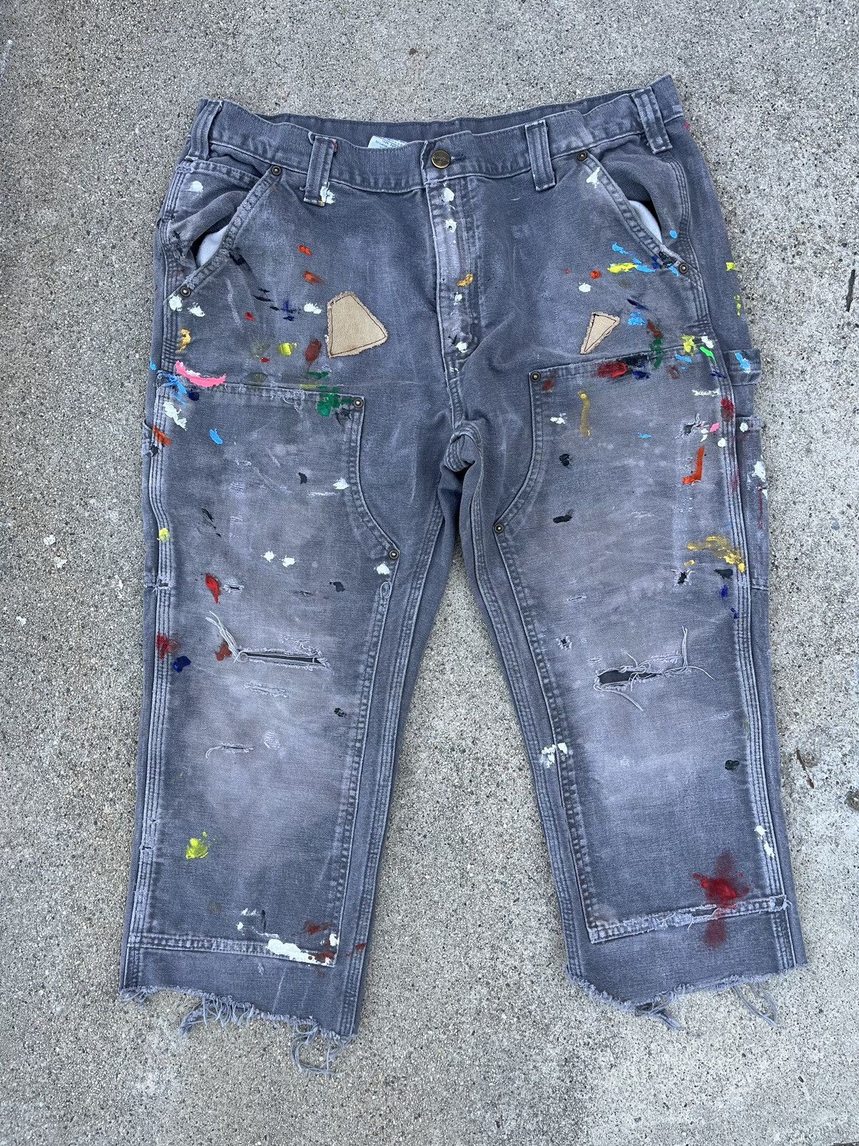 Carhartt Custom Carhartt Double Knee Thrashed Distressed Faded Pants Size US 36 / EU 52 - 12 Thumbnail