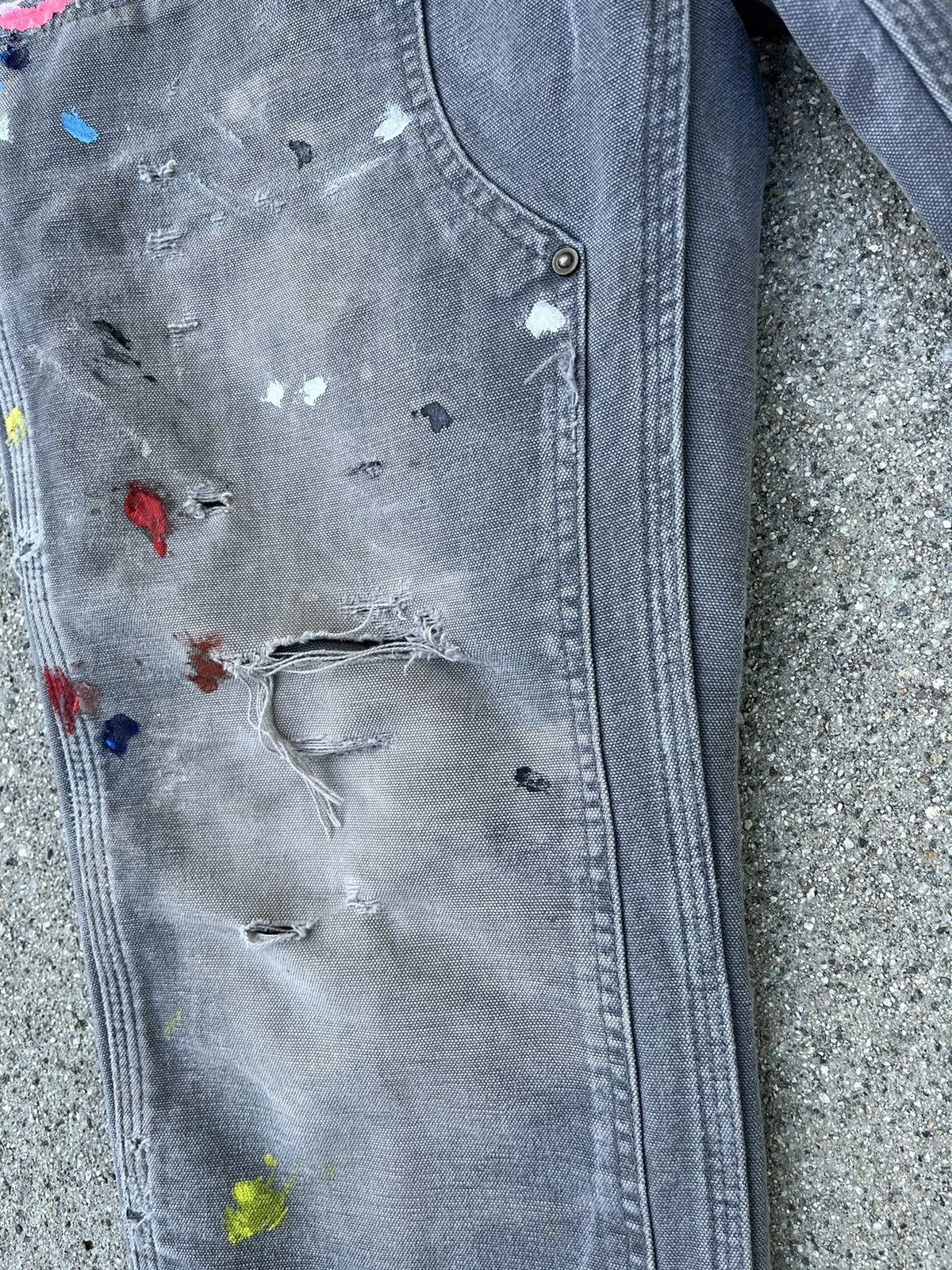 Carhartt Custom Carhartt Double Knee Thrashed Distressed Faded Pants Size US 36 / EU 52 - 6 Thumbnail