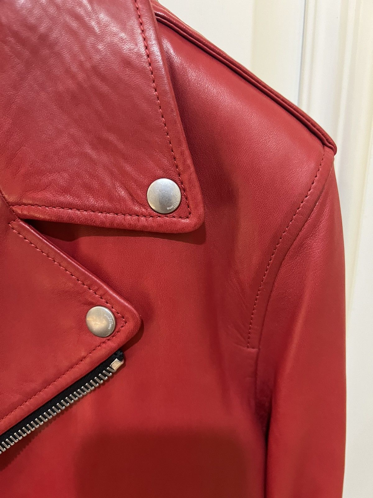 Hedi Slimane × Saint Laurent Paris SS14 EXTREMELY RARE RED L01 Biker Moto Jacket Size US S / EU 44-46 / 1 - 7 Thumbnail