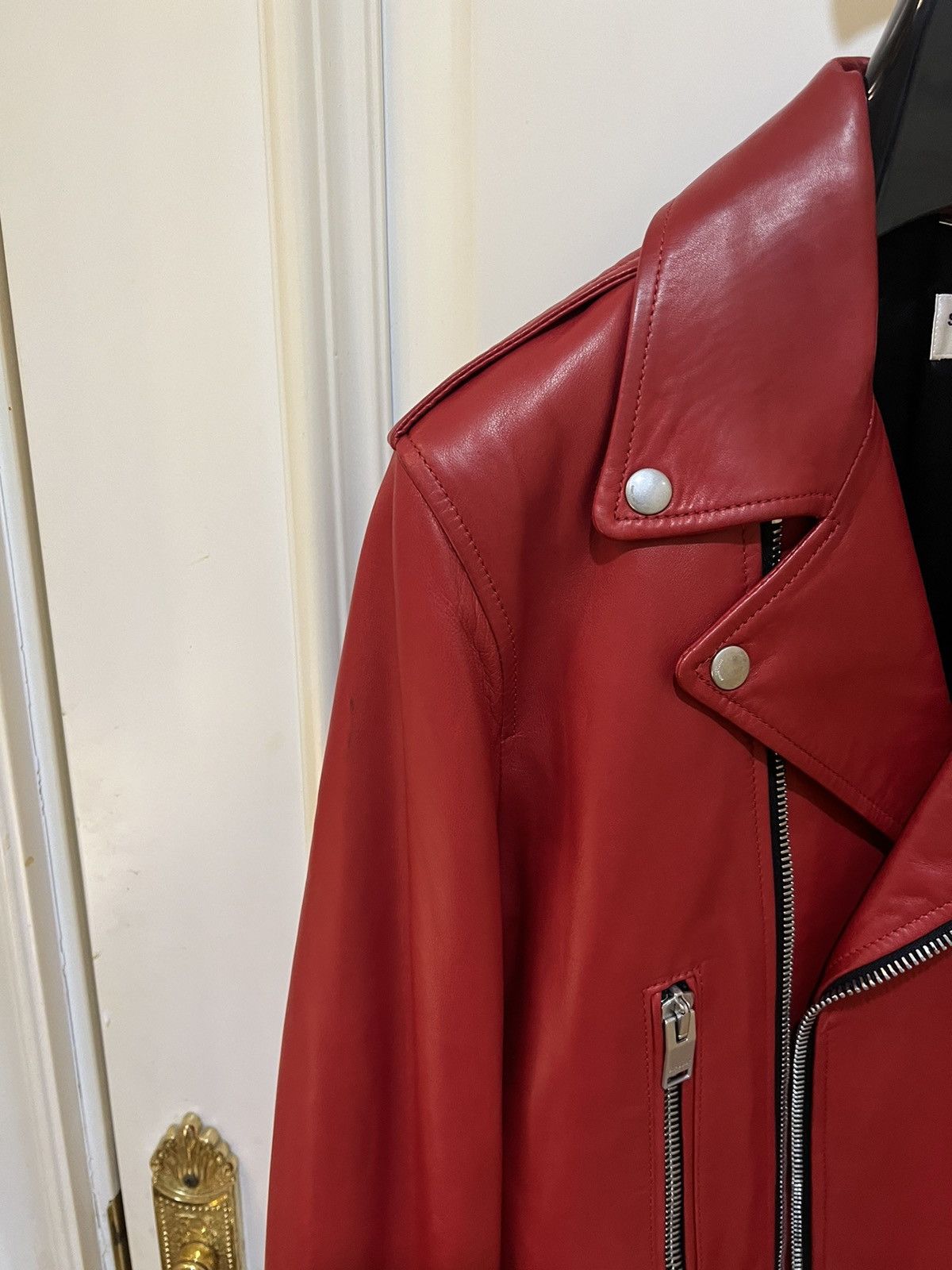 Hedi Slimane × Saint Laurent Paris SS14 EXTREMELY RARE RED L01 Biker Moto Jacket Size US S / EU 44-46 / 1 - 6 Thumbnail