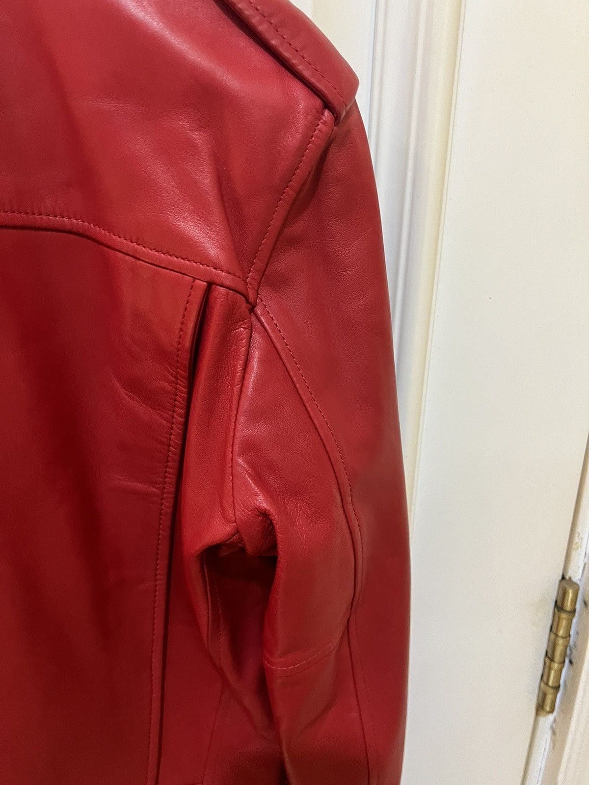 Hedi Slimane × Saint Laurent Paris SS14 EXTREMELY RARE RED L01 Biker Moto Jacket Size US S / EU 44-46 / 1 - 18 Thumbnail