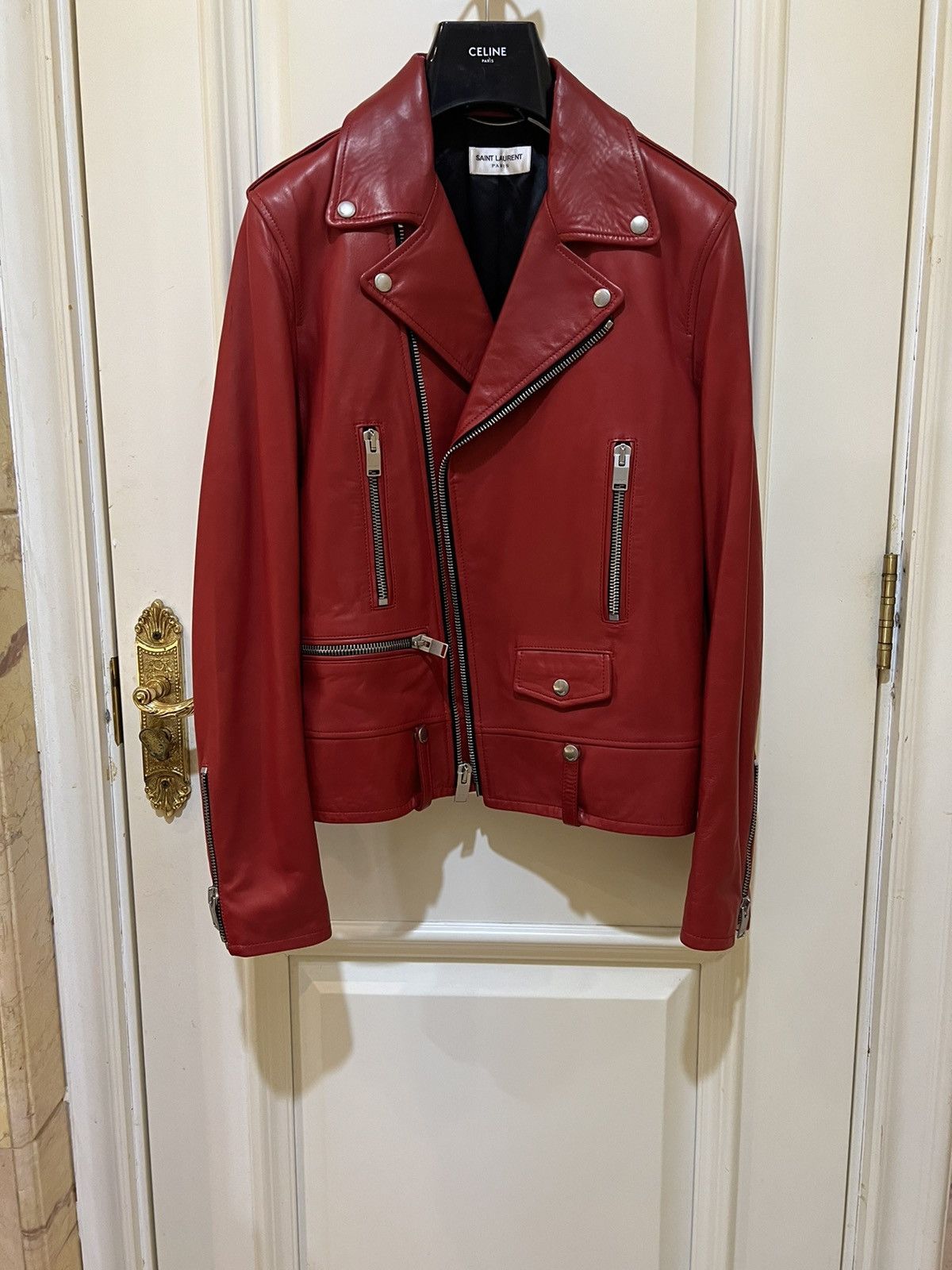 Hedi Slimane × Saint Laurent Paris SS14 EXTREMELY RARE RED L01 Biker Moto Jacket Size US S / EU 44-46 / 1 - 3 Thumbnail