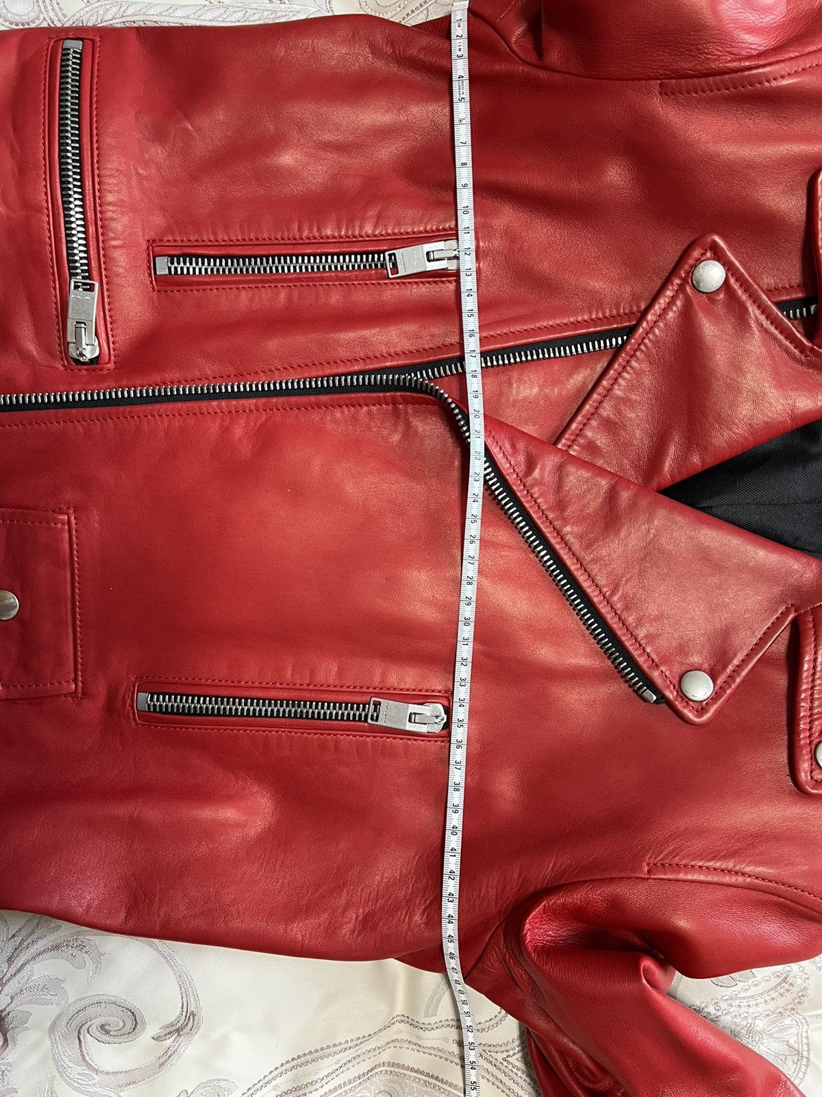 Hedi Slimane × Saint Laurent Paris SS14 EXTREMELY RARE RED L01 Biker Moto Jacket Size US S / EU 44-46 / 1 - 21 Thumbnail