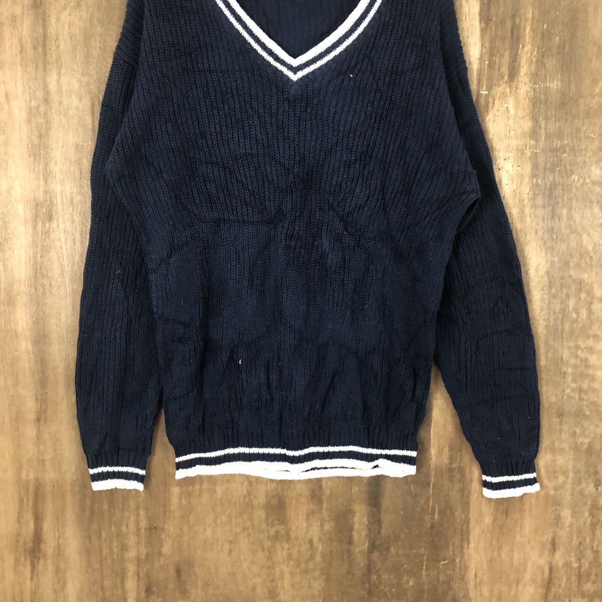 Aran Isles Knitwear Uniqlo Dark Blue Cardigan Knitwear vintage #6227 Size US L / EU 52-54 / 3 - 3 Thumbnail