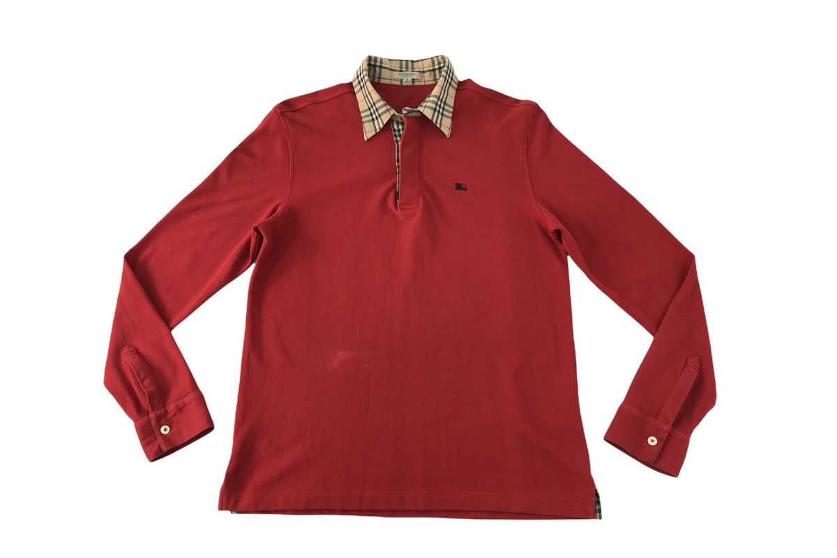Burberry Long Sleeve Simple Logo Polo Tee