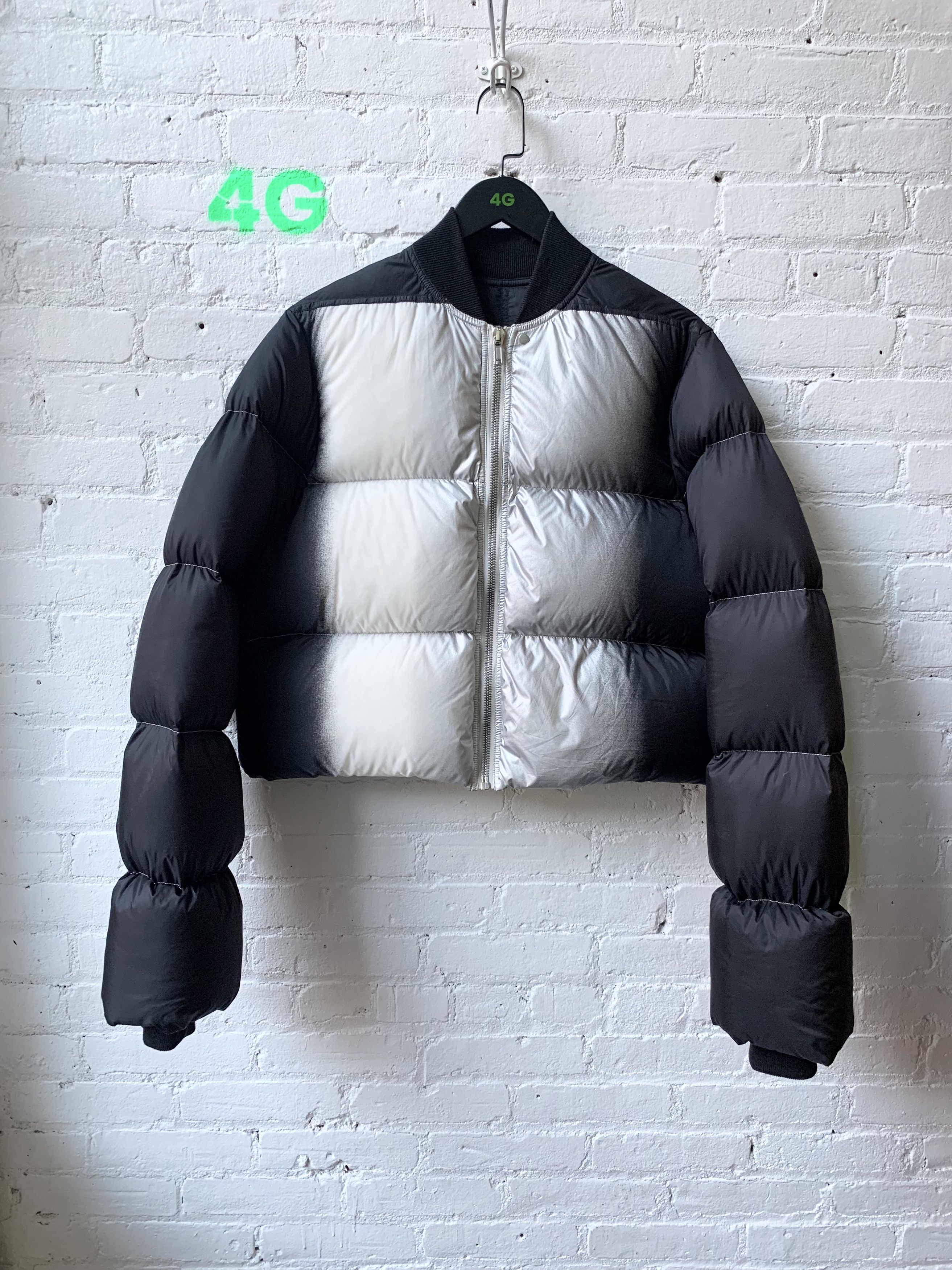image of Rick Owens Fw19 Larry Metallic Puffer Jacket in Black, Men's (Size Medium)