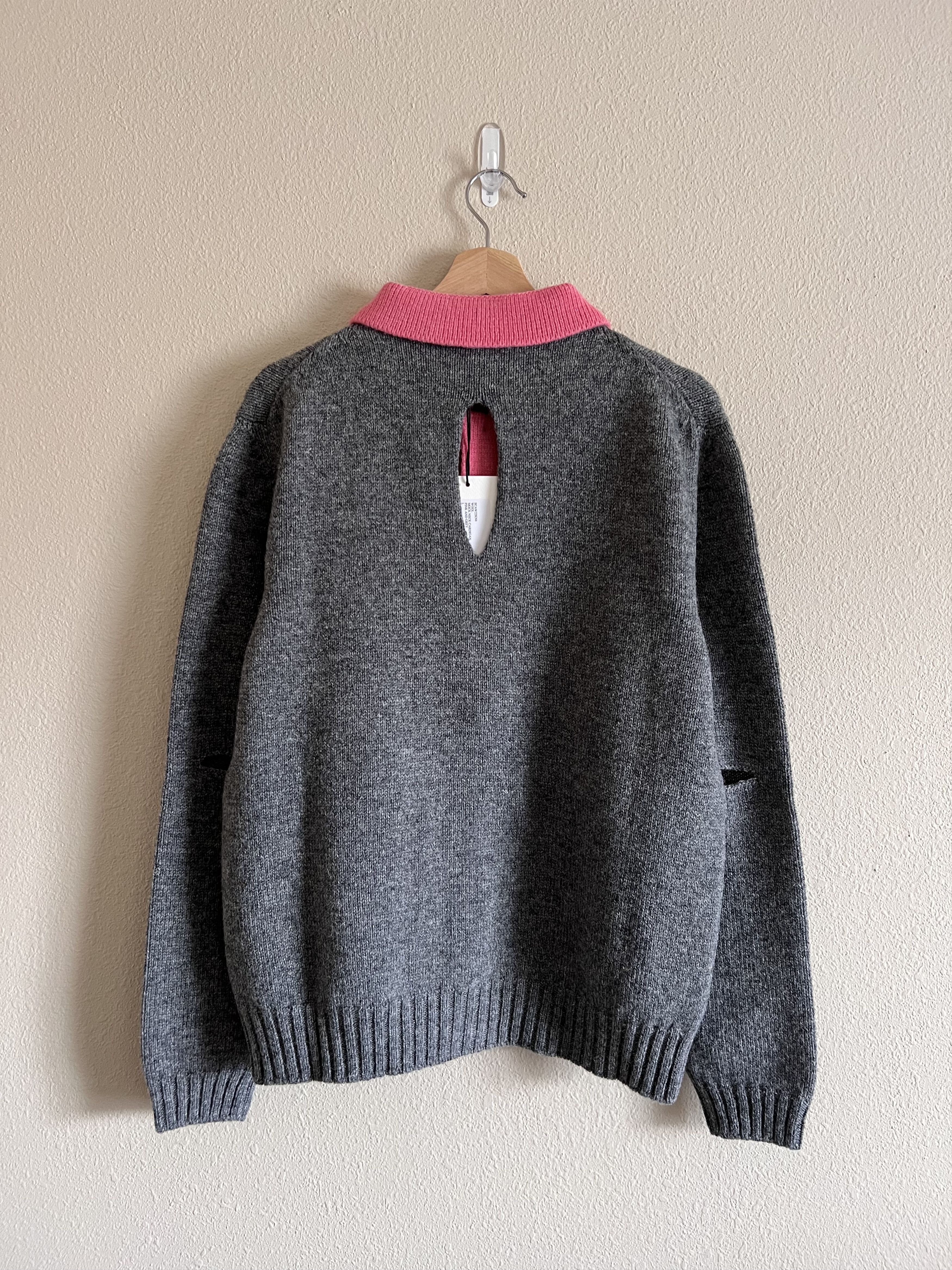 Stefan Cooke Stefan Cooke Wool Mock Neck Knit Cardigan in Pink Grey Size US L / EU 52-54 / 3 - 4 Thumbnail