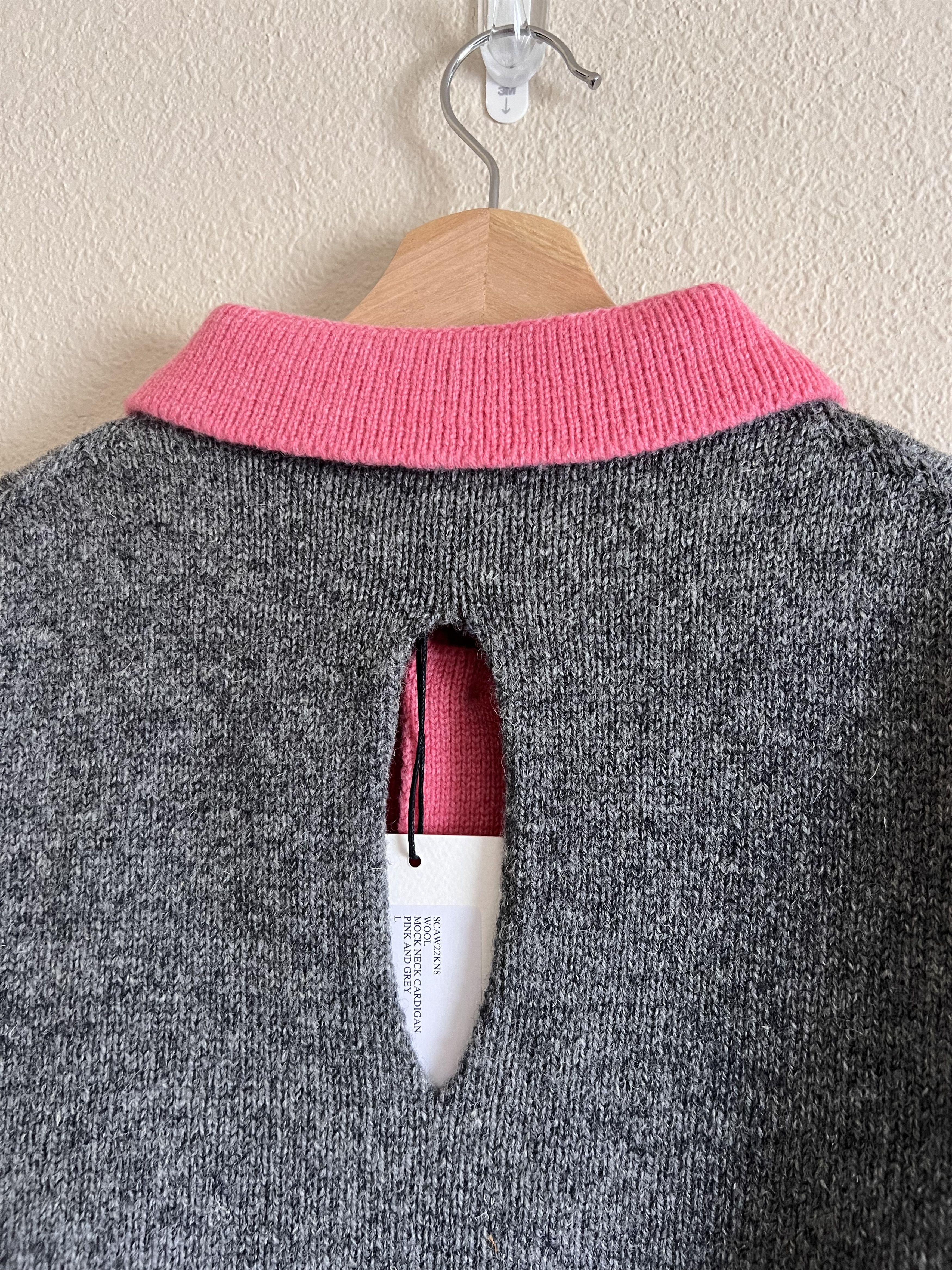 Stefan Cooke Stefan Cooke Wool Mock Neck Knit Cardigan in Pink Grey Size US L / EU 52-54 / 3 - 5 Thumbnail
