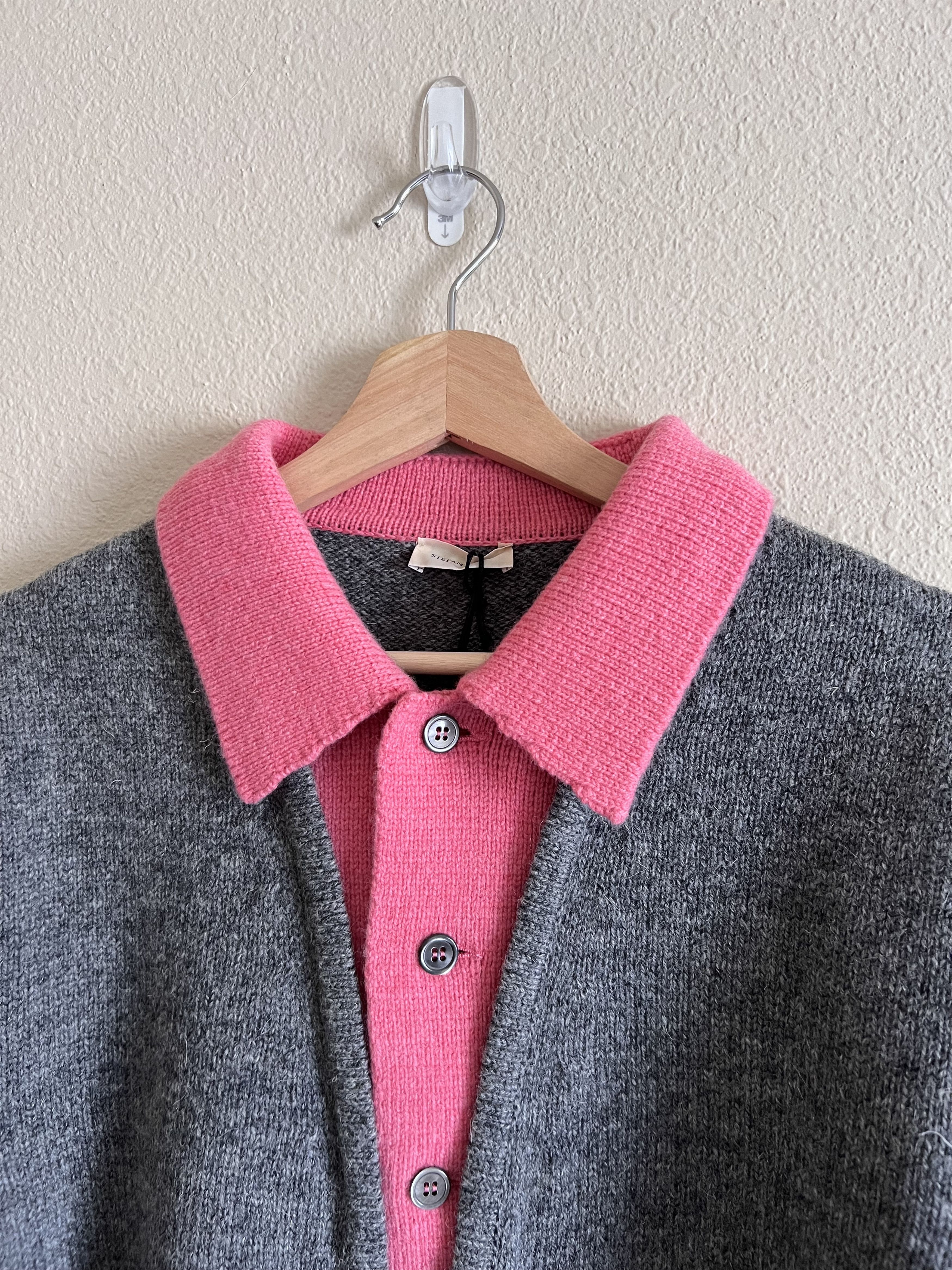 Stefan Cooke Stefan Cooke Wool Mock Neck Knit Cardigan in Pink Grey Size US L / EU 52-54 / 3 - 2 Thumbnail