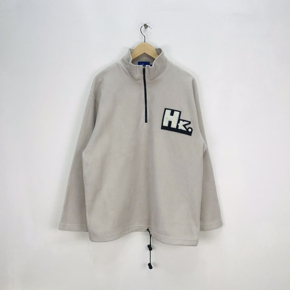Hiroko Koshino Homme Hiroko K.Homme big logo Fleece halfzipper with drawstring Size US L / EU 52-54 / 3 - 2 Thumbnail